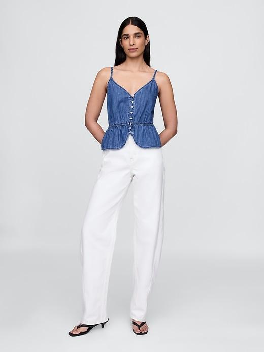 Denim Peplum Cami Product Image