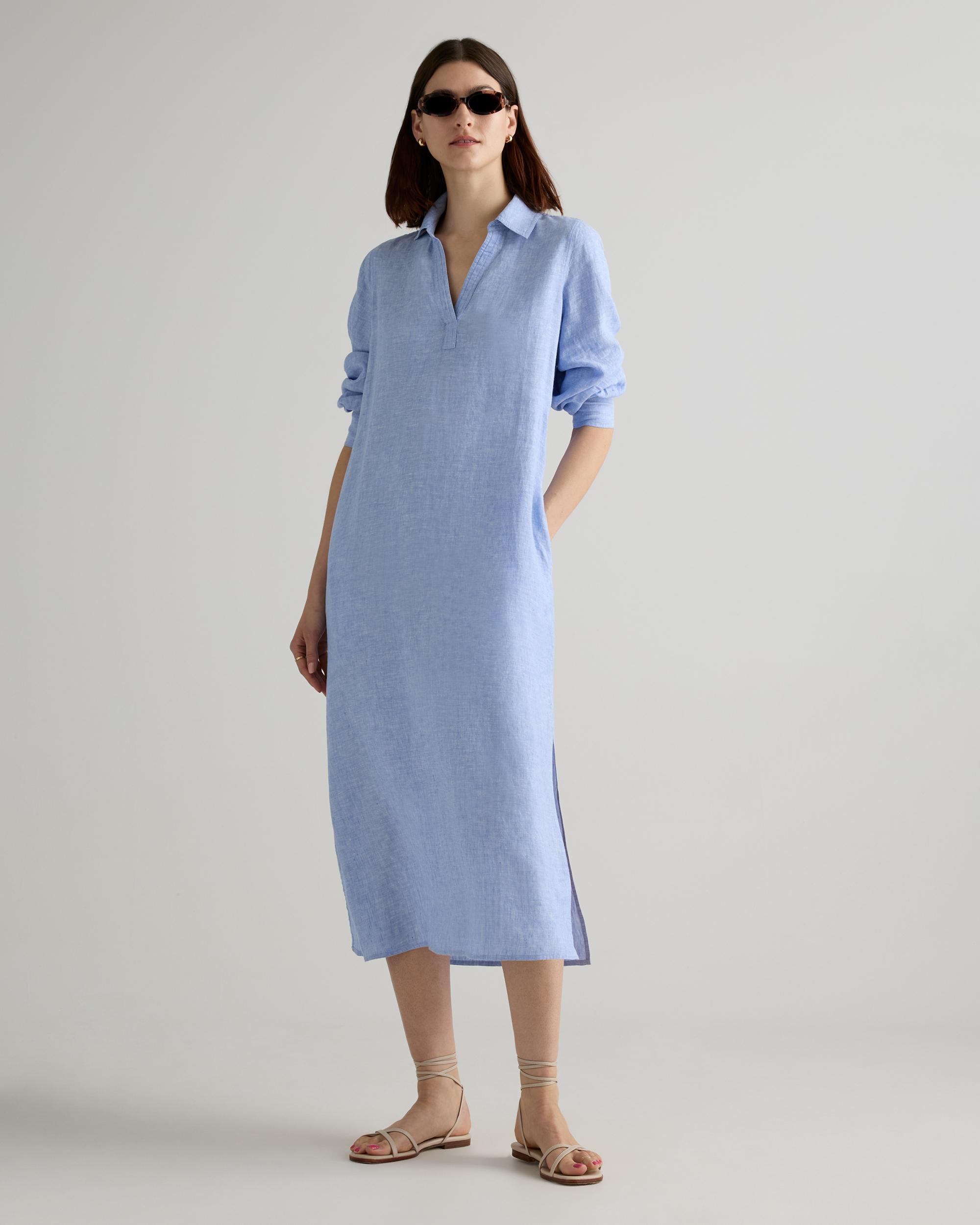 Quince | Women's 100% European Linen Popover Maxi Dress Product Image