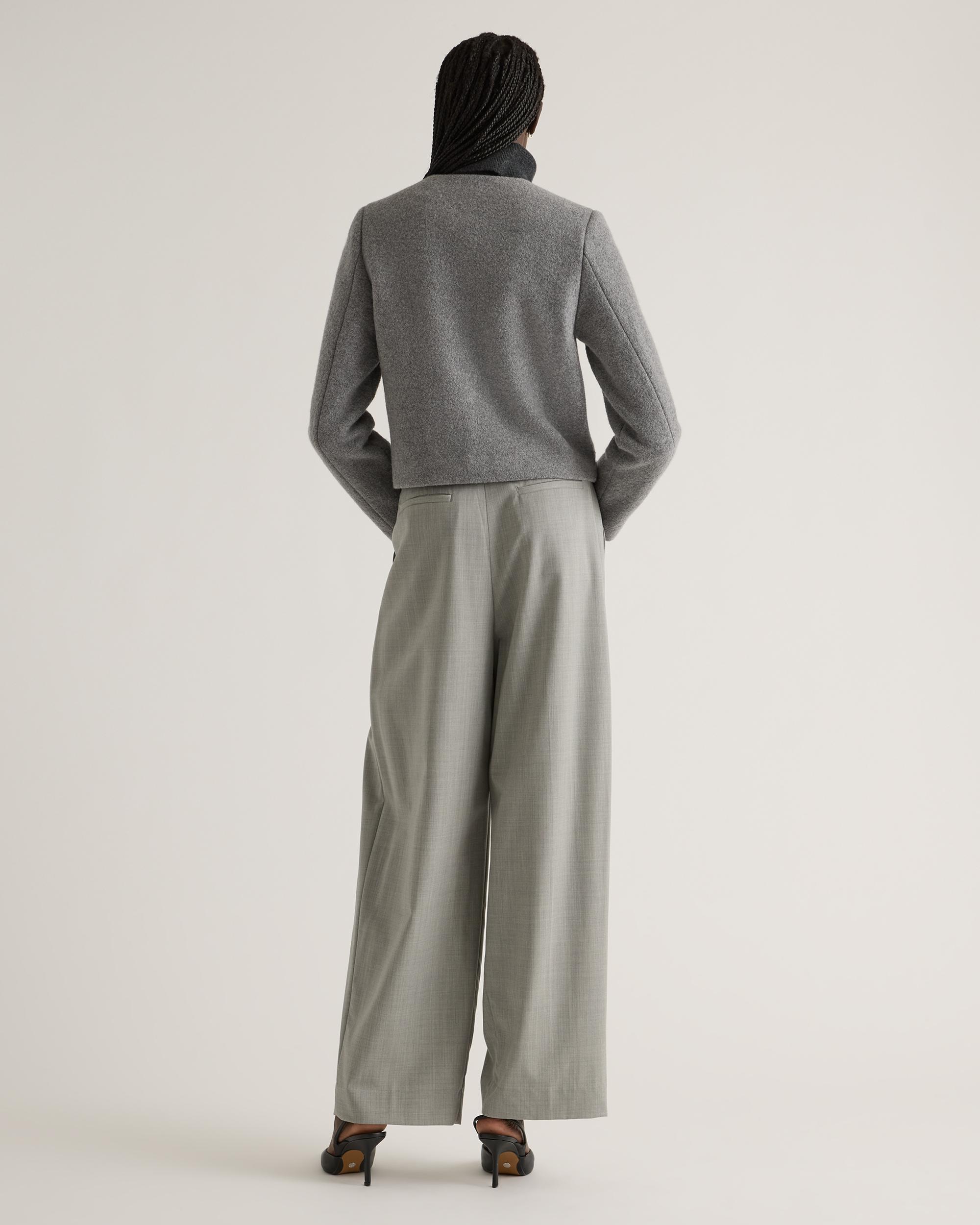 Quince | Women's 100% Merino Wool Collarless Cropped Jacket Product Image