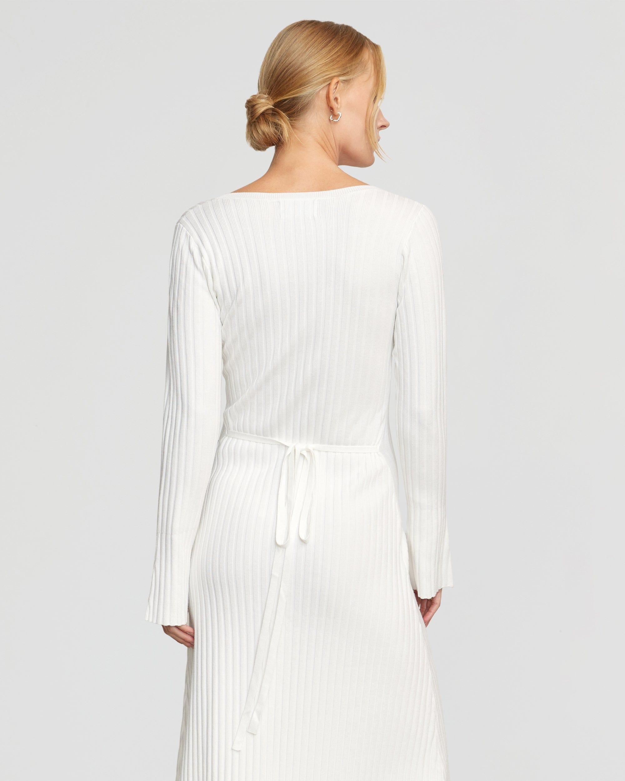 Wesley Ribbed V-Neck Sweater Dress Product Image