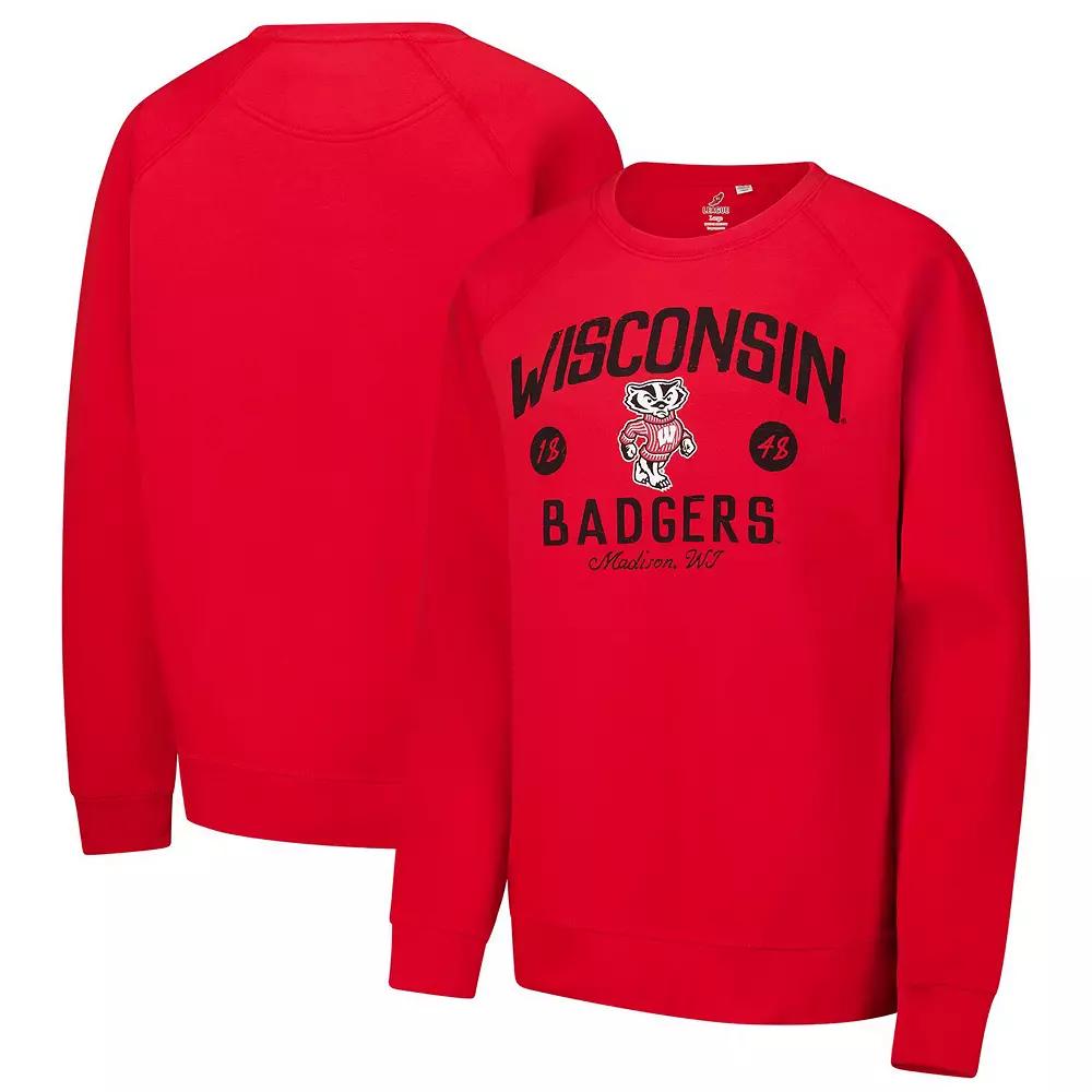 Men's League Collegiate Wear Red Wisconsin Badgers Bendy Arch Essential 2.0 Pullover Sweatshirt, Size: 2XL Product Image