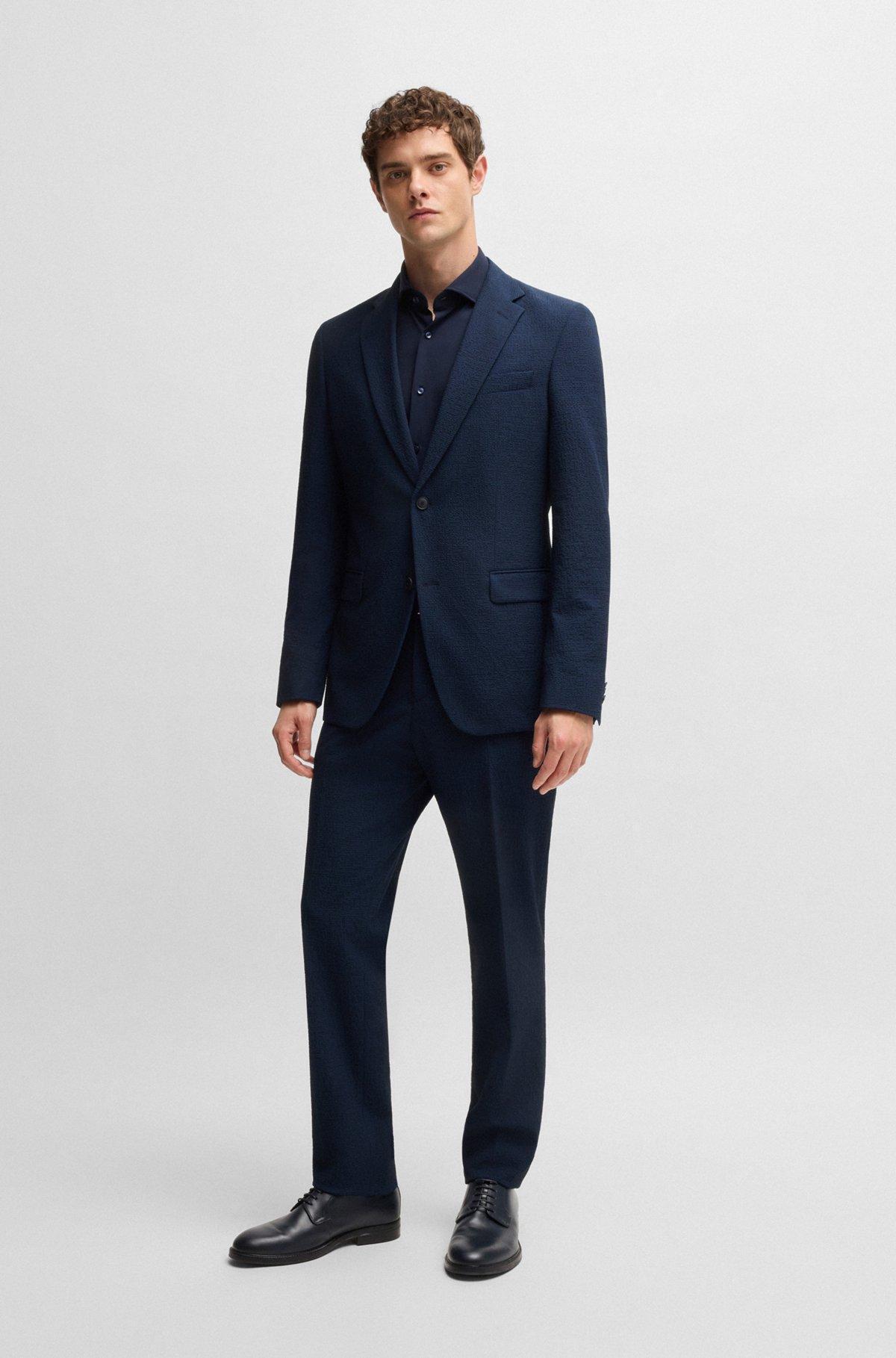 Two-piece suit in performance-stretch seersucker Product Image