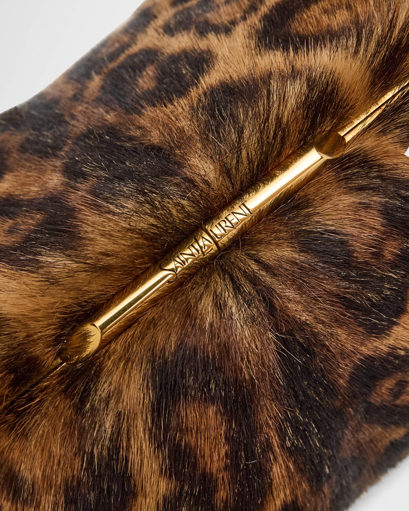 Pouch Clutch Bag in Leopard-Print Calf Hair Product Image