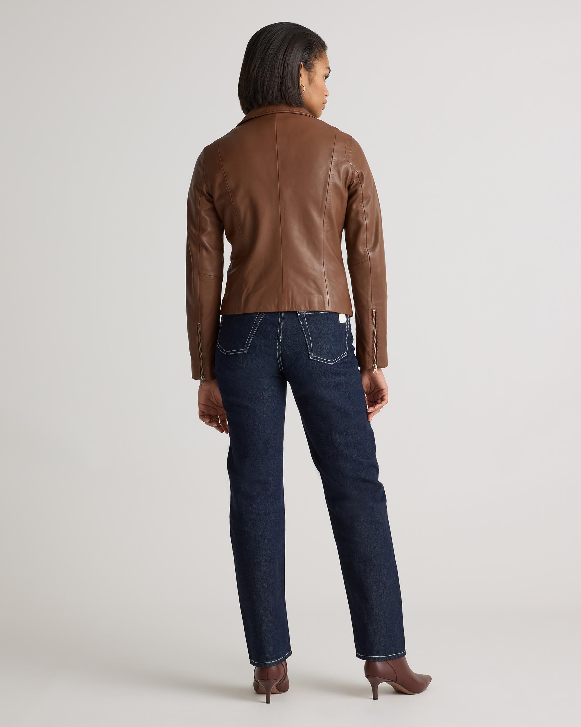 Quince | Women's 100% Washed Leather Biker Jacket Product Image
