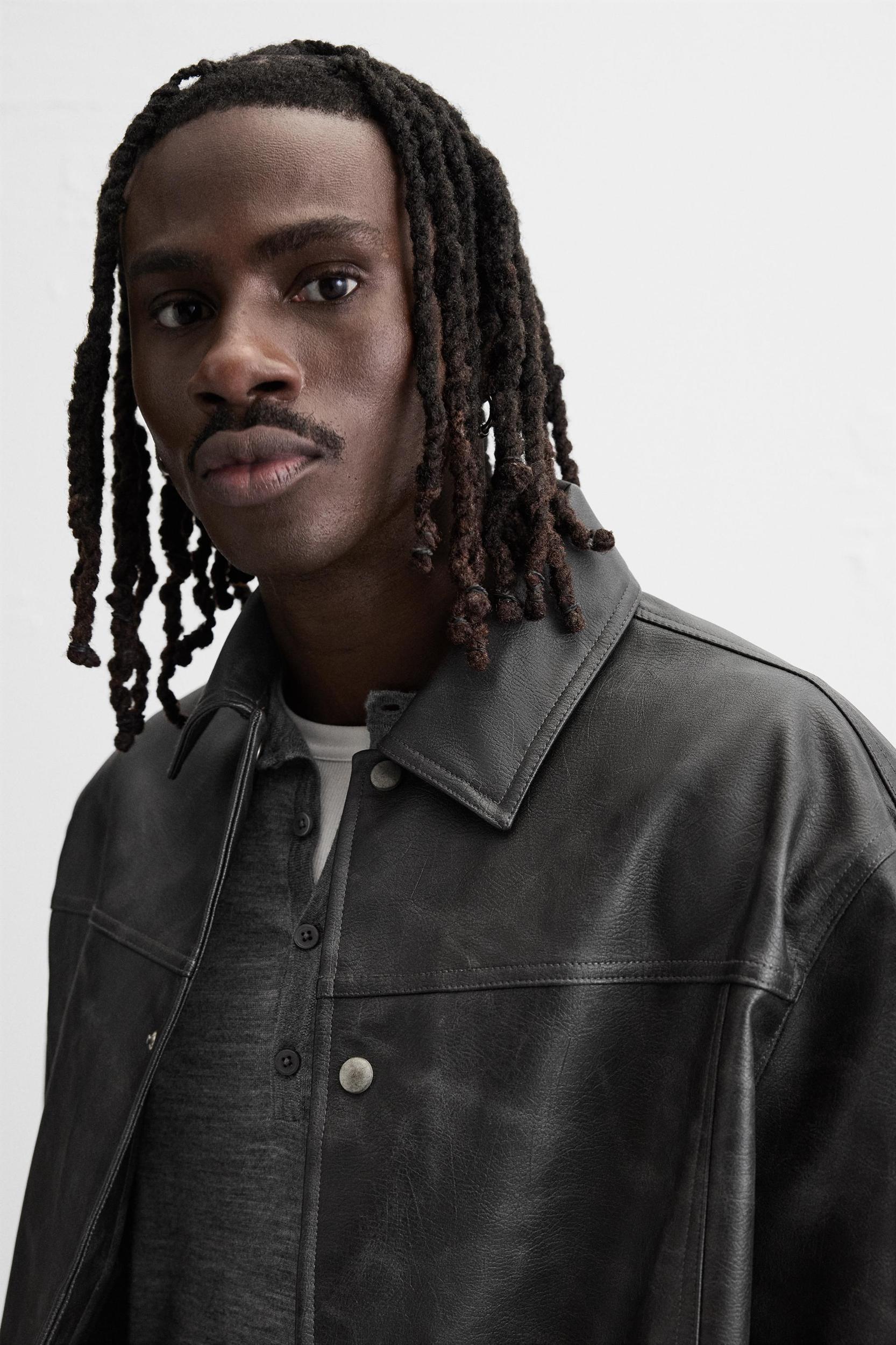 FAUX LEATHER WASHED JACKET Product Image