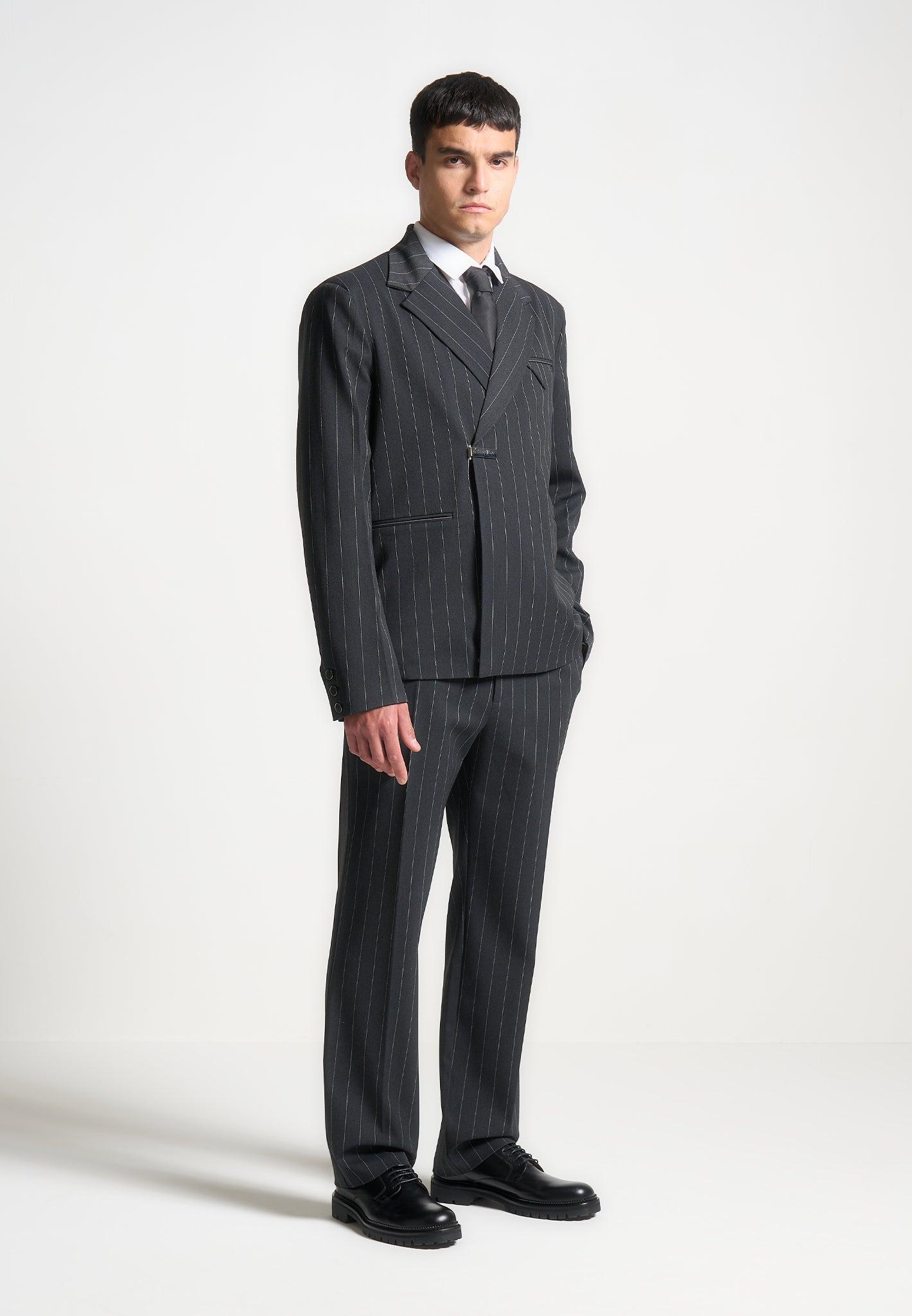 Joseph - Regular Fit Pinstripe Tailored Trousers - Grey Male Product Image