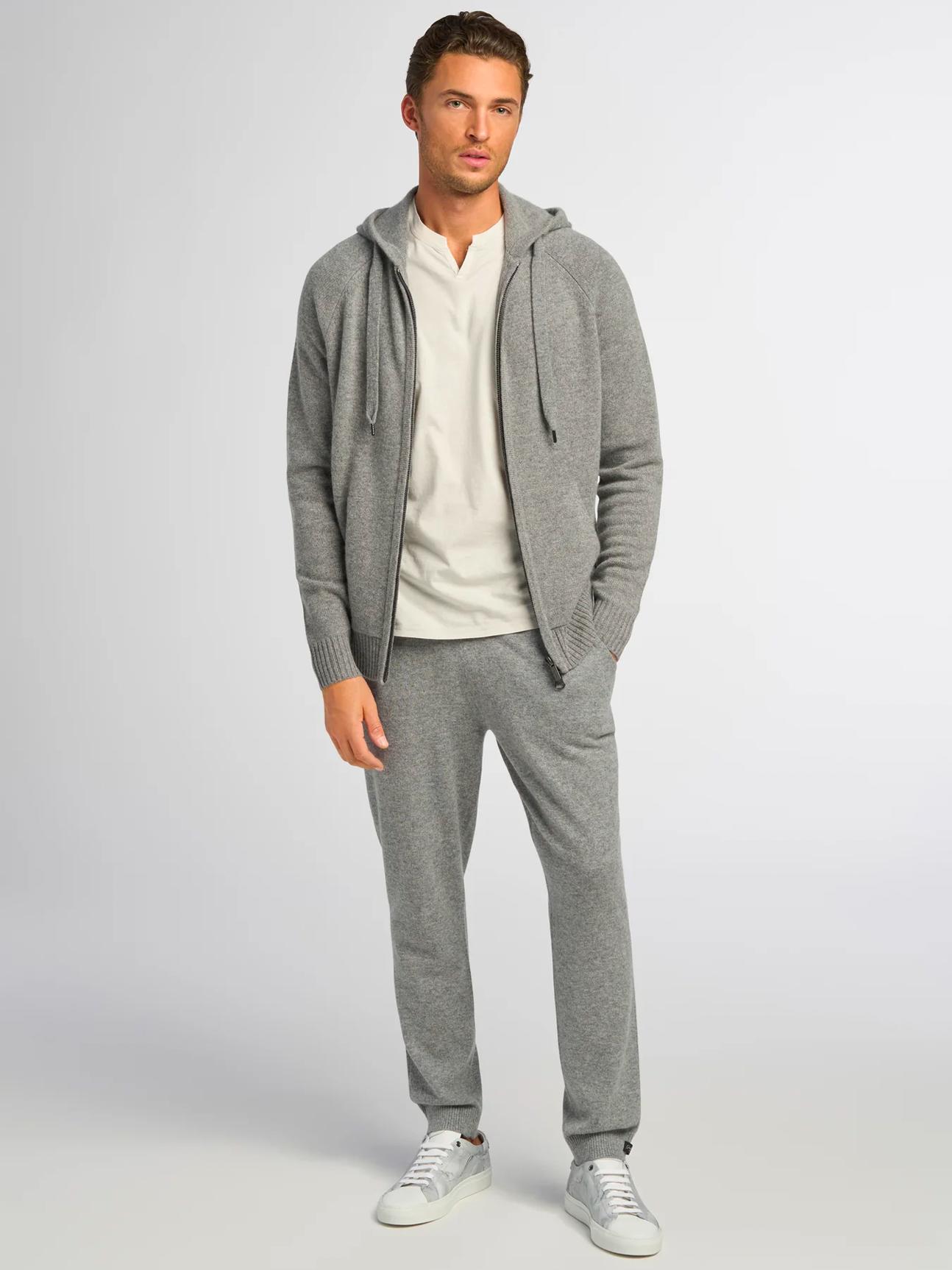 Good Man Brand Full Zip Sweater- Heather Grey Product Image