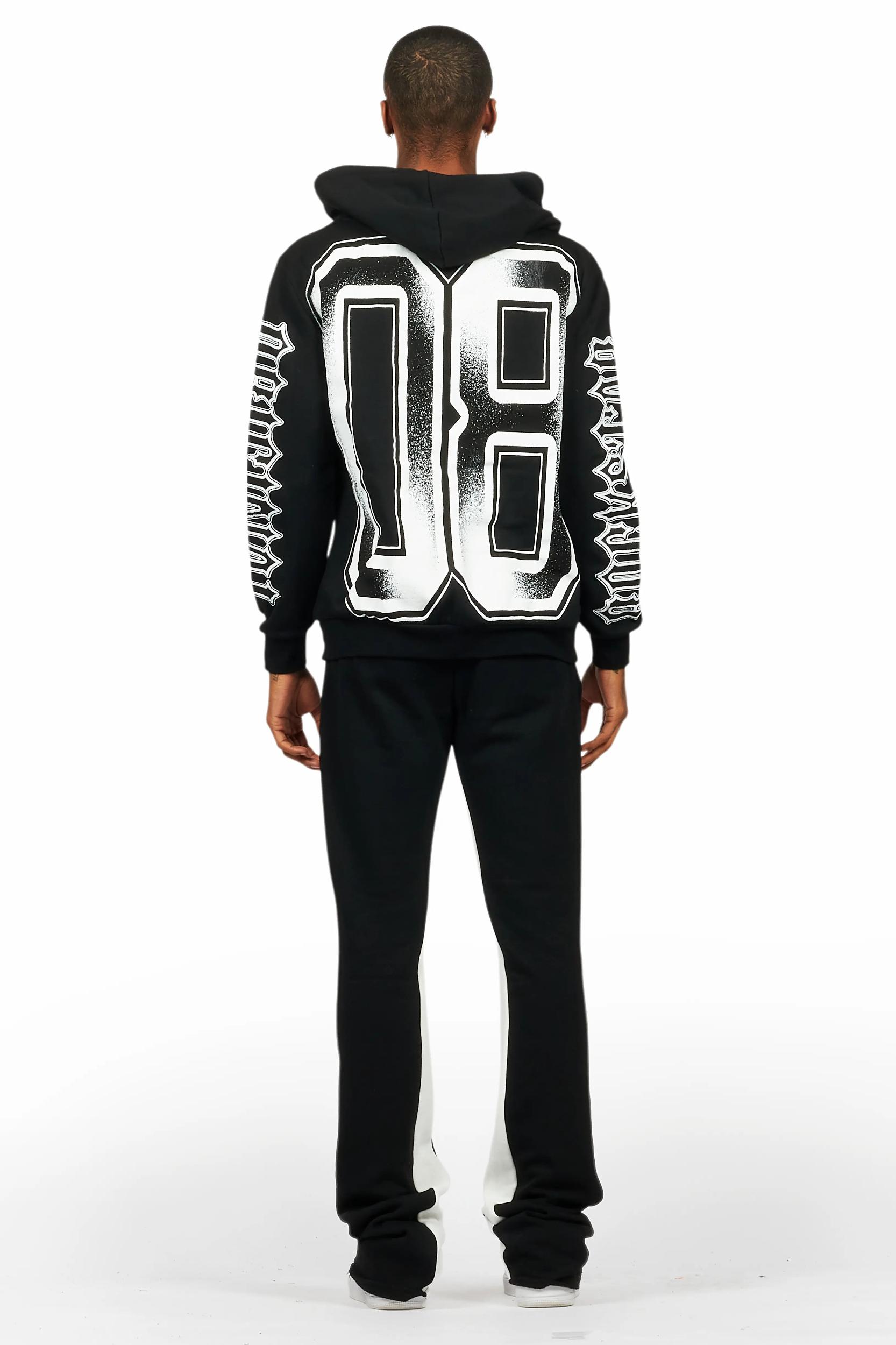 Alim Black/White Hoodie/Baggy Track Pant Set Male Product Image