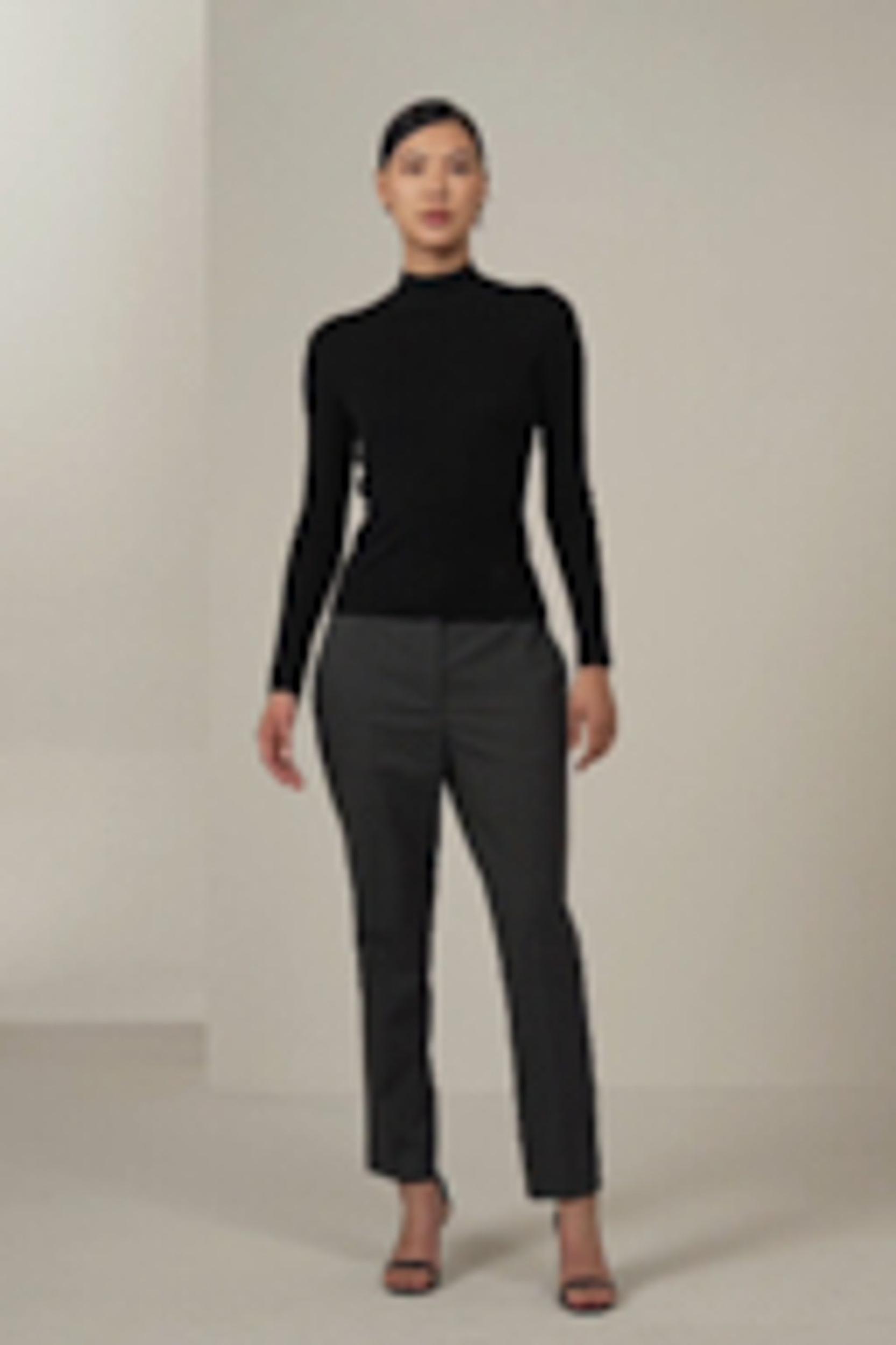 LILYSILK Womens Cashmere Pullover - Black Cashmere Silk - Lightweight Autumn and Winter Top M Product Image