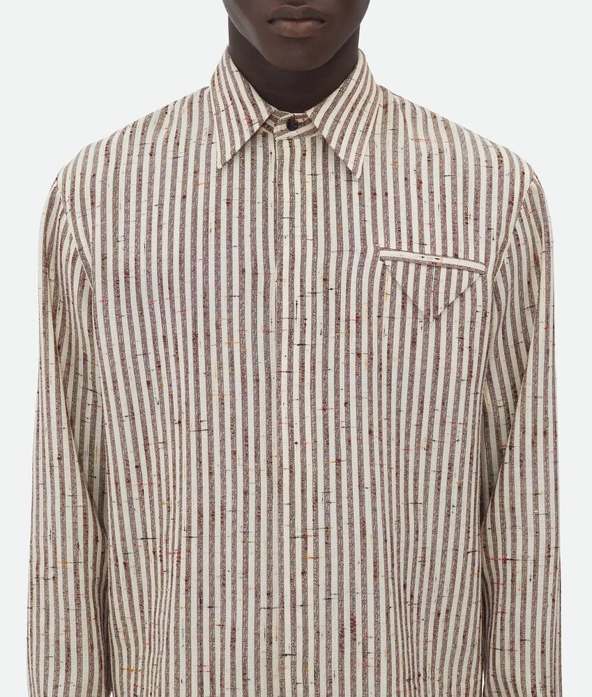 Men's Knotted Viscose Silk Shirt in Talc/loam Product Image