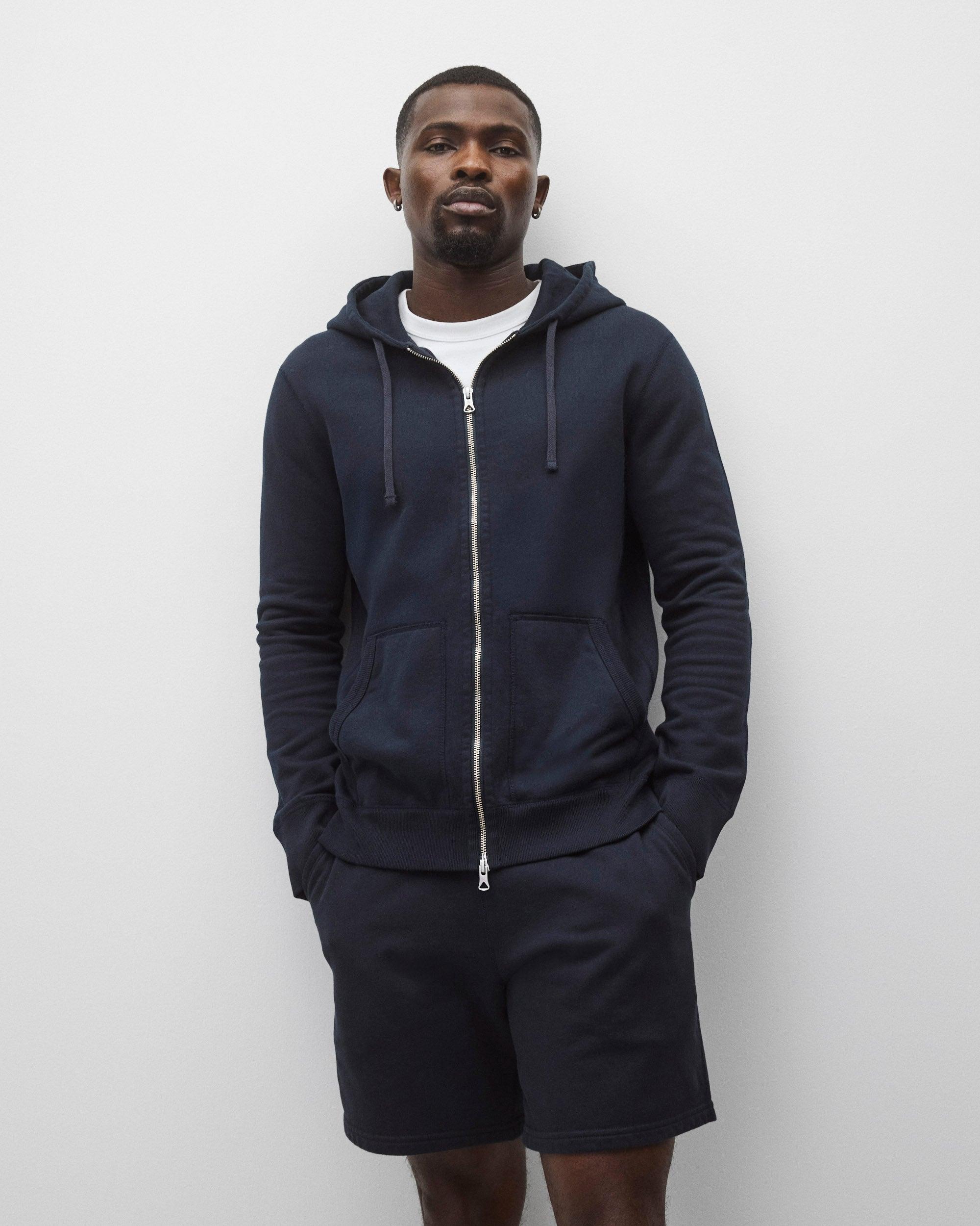 Midweight Terry Slim Zip Hoodie Male Product Image
