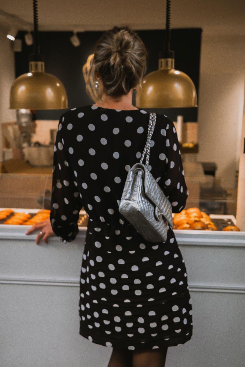 Gathered V-Neck Mini Dress Product Image