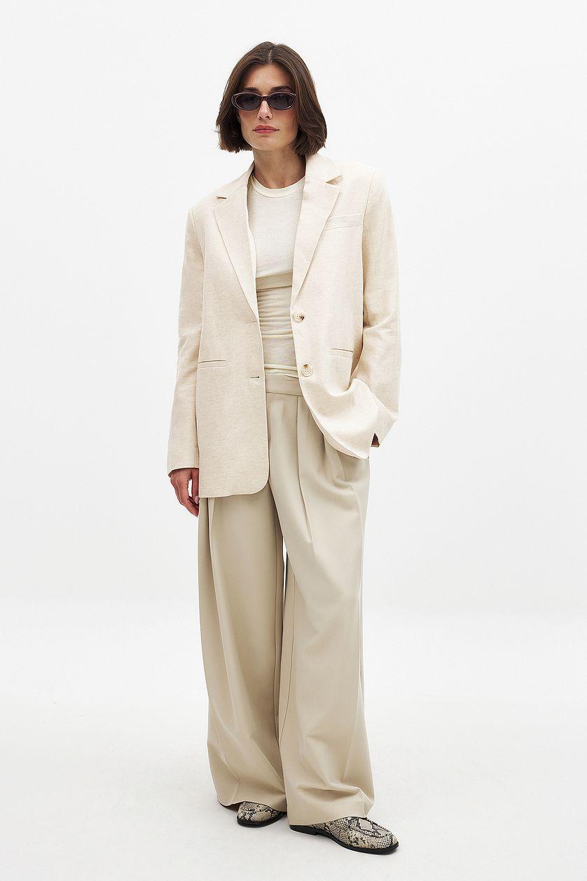 Oversized Tailored Linen Blazer Product Image