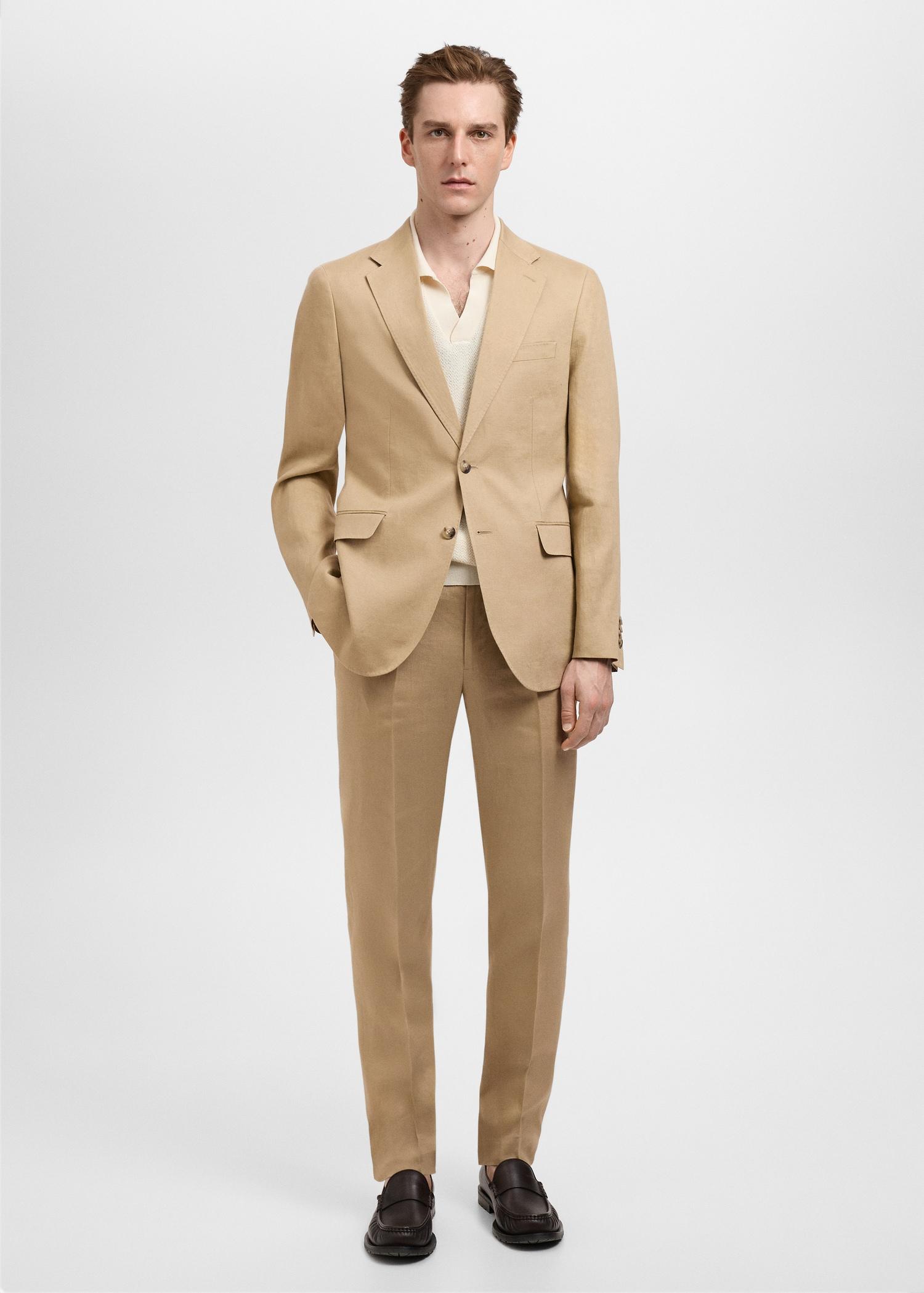 Amalfi 100% linen slim-fit suit blazer - Men | MANGO USA Product Image