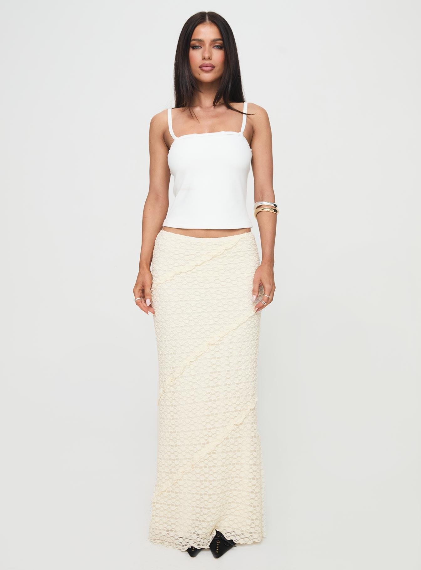 Incandescent Maxi Skirt Cream Product Image
