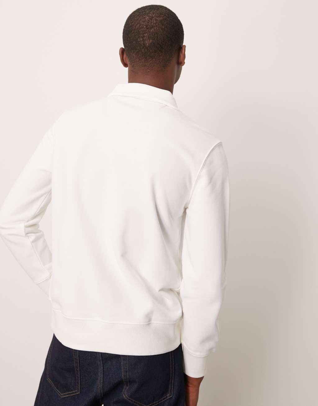 GANT shield logo half zip sweatshirt in off-white Product Image