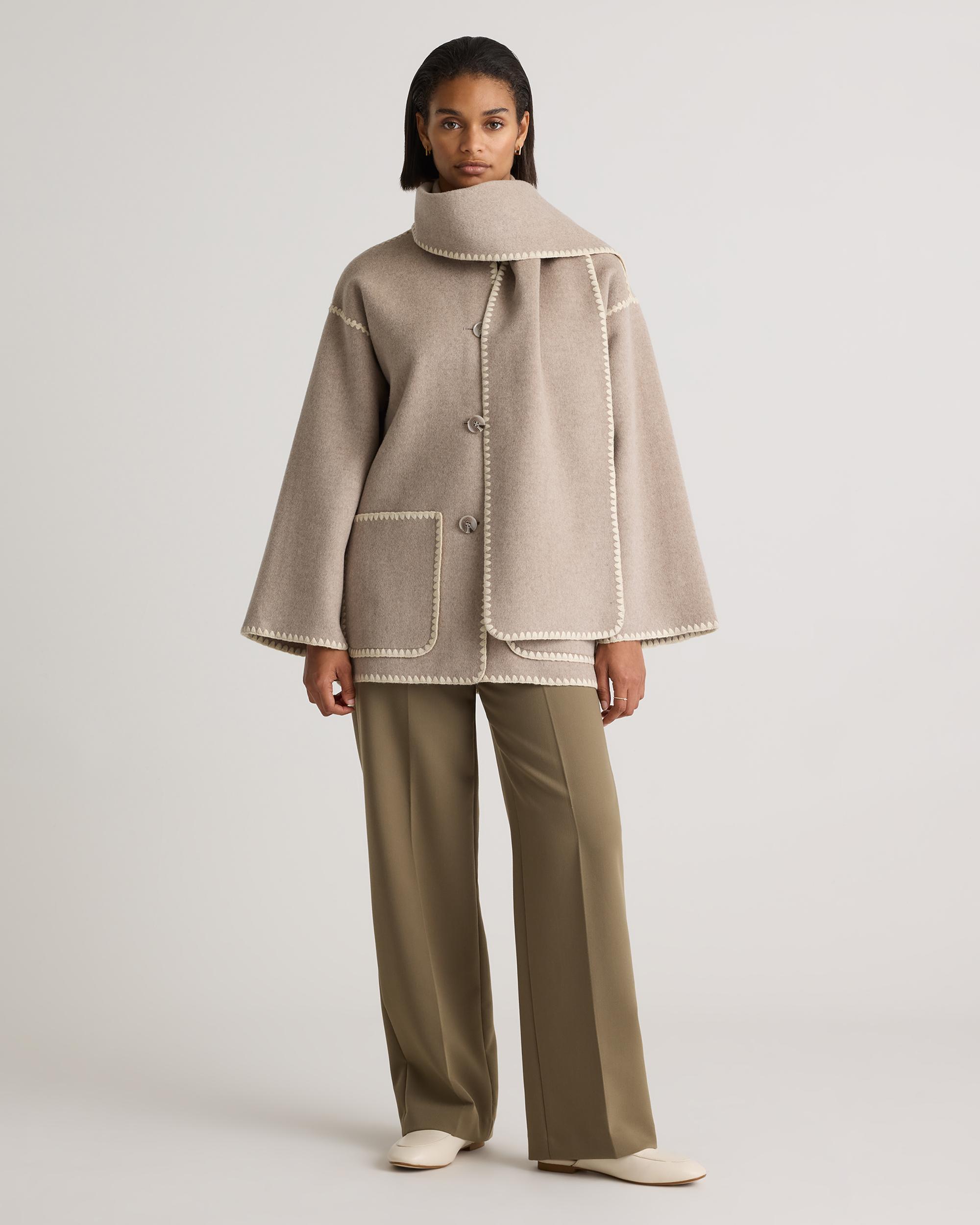 Quince | Women's Double-Faced Merino Wool Scarf Coat Product Image