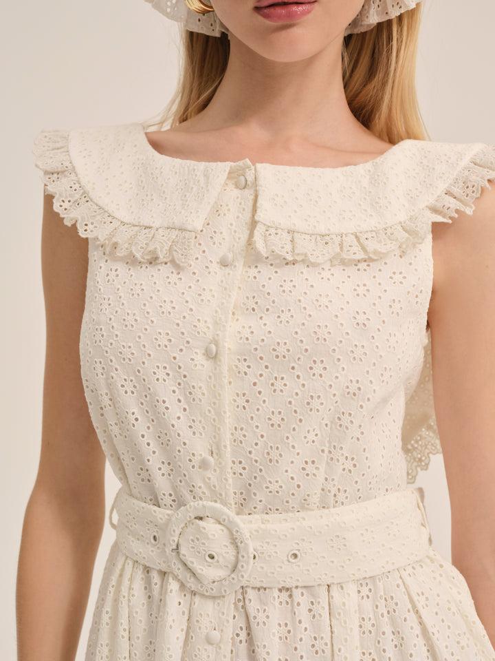 Tea Time Mini Dress — Cream Product Image