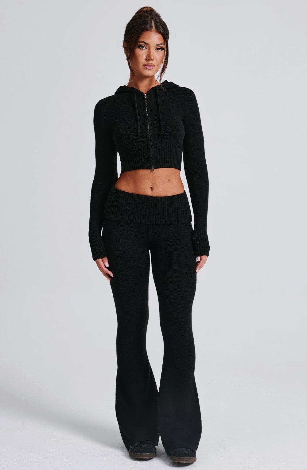 Portia Knit Hoodie - Black Product Image