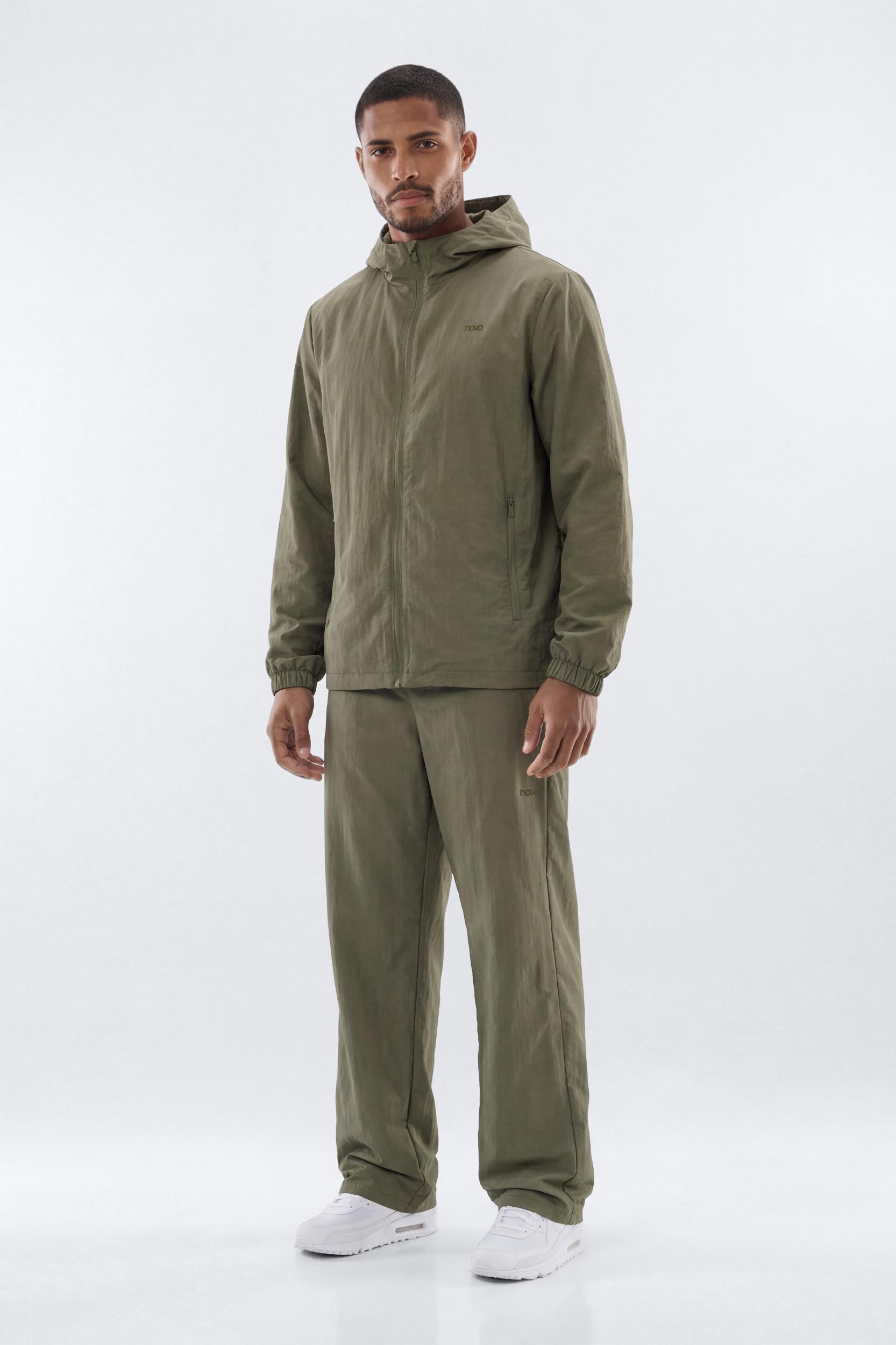 CoreNylon Hooded Full Zip Jacket - Moss Male Product Image