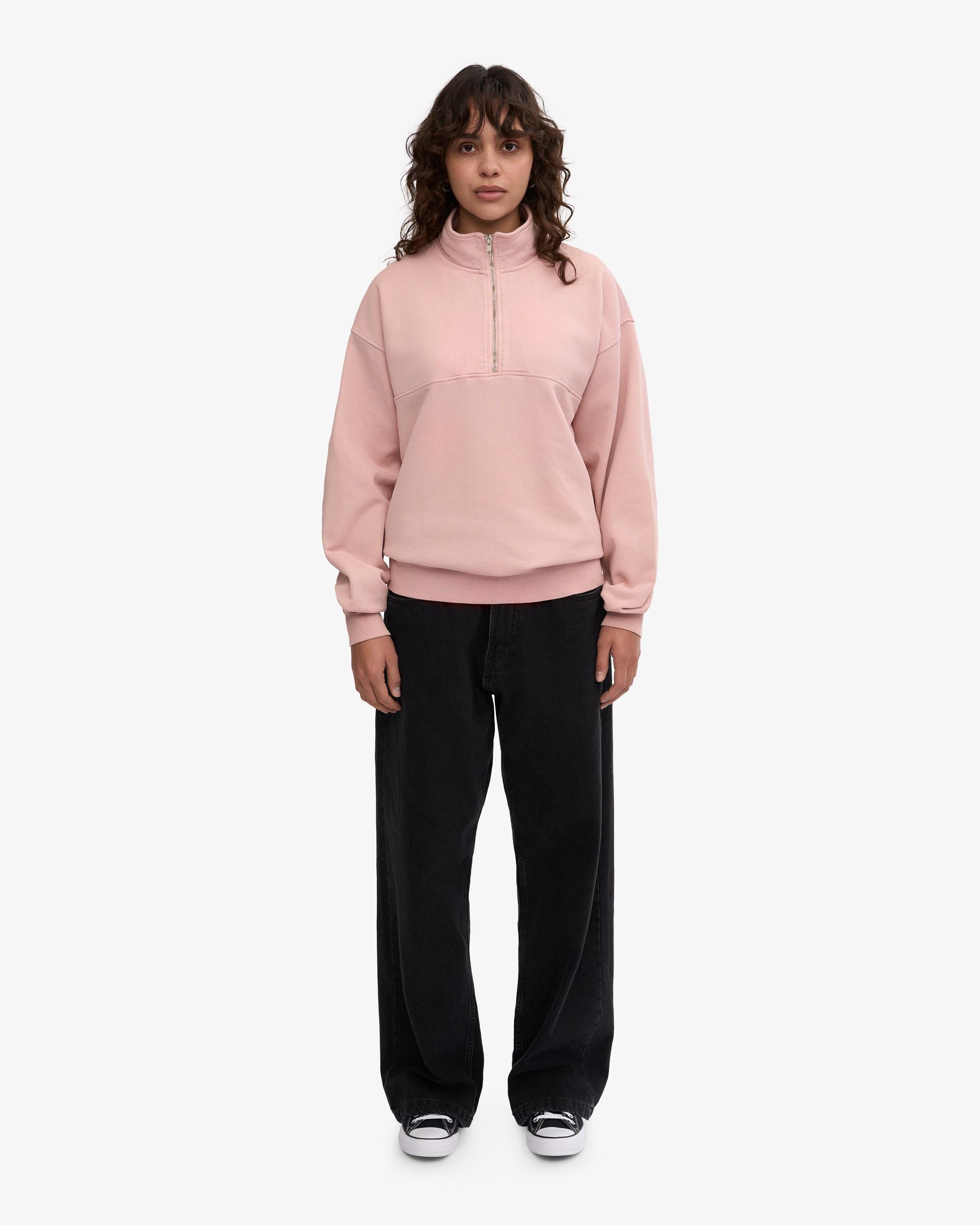 Organic Quarter Zip - Faded Pink Product Image