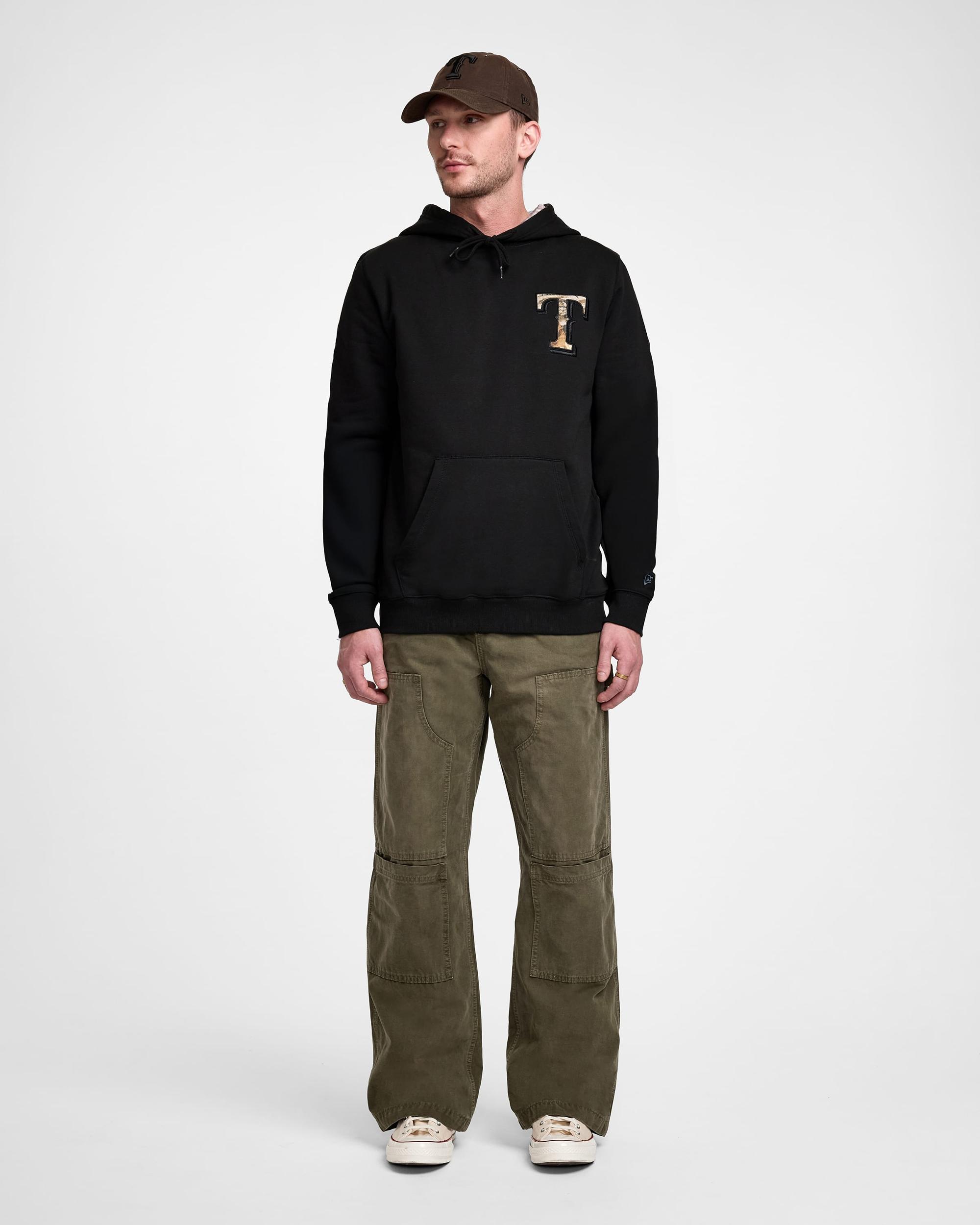 Texas Rangers Black Realtree Hoodie Male Product Image
