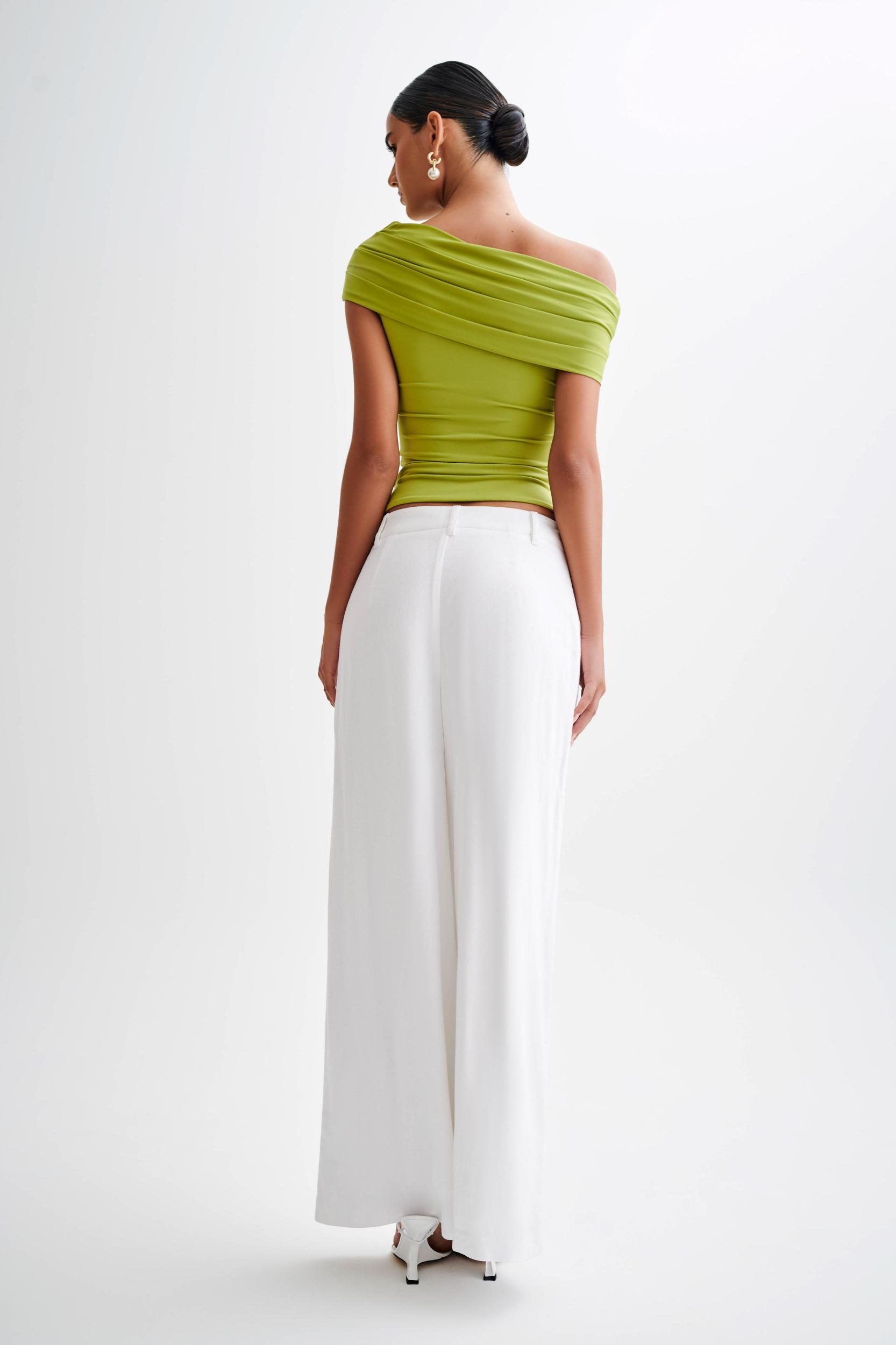 Cassandra Off Shoulder Slinky Top - Apple Product Image