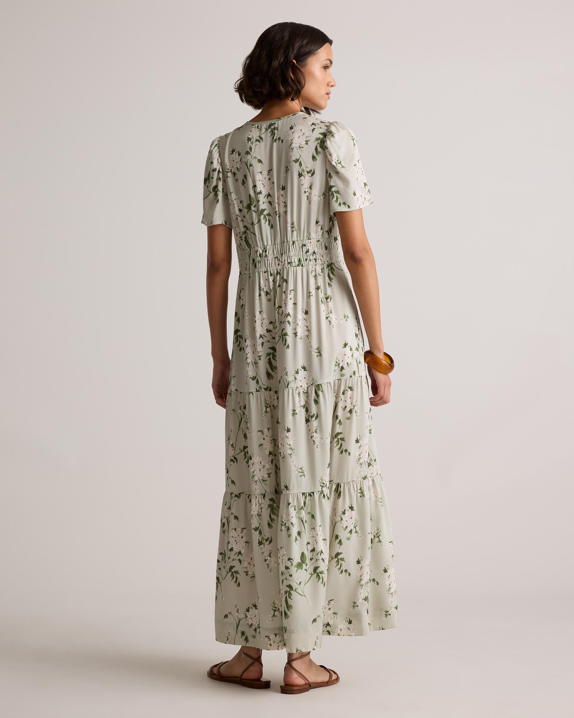 Quince | Women's Washable Stretch Silk Tiered Maxi Dress Size XS Product Image