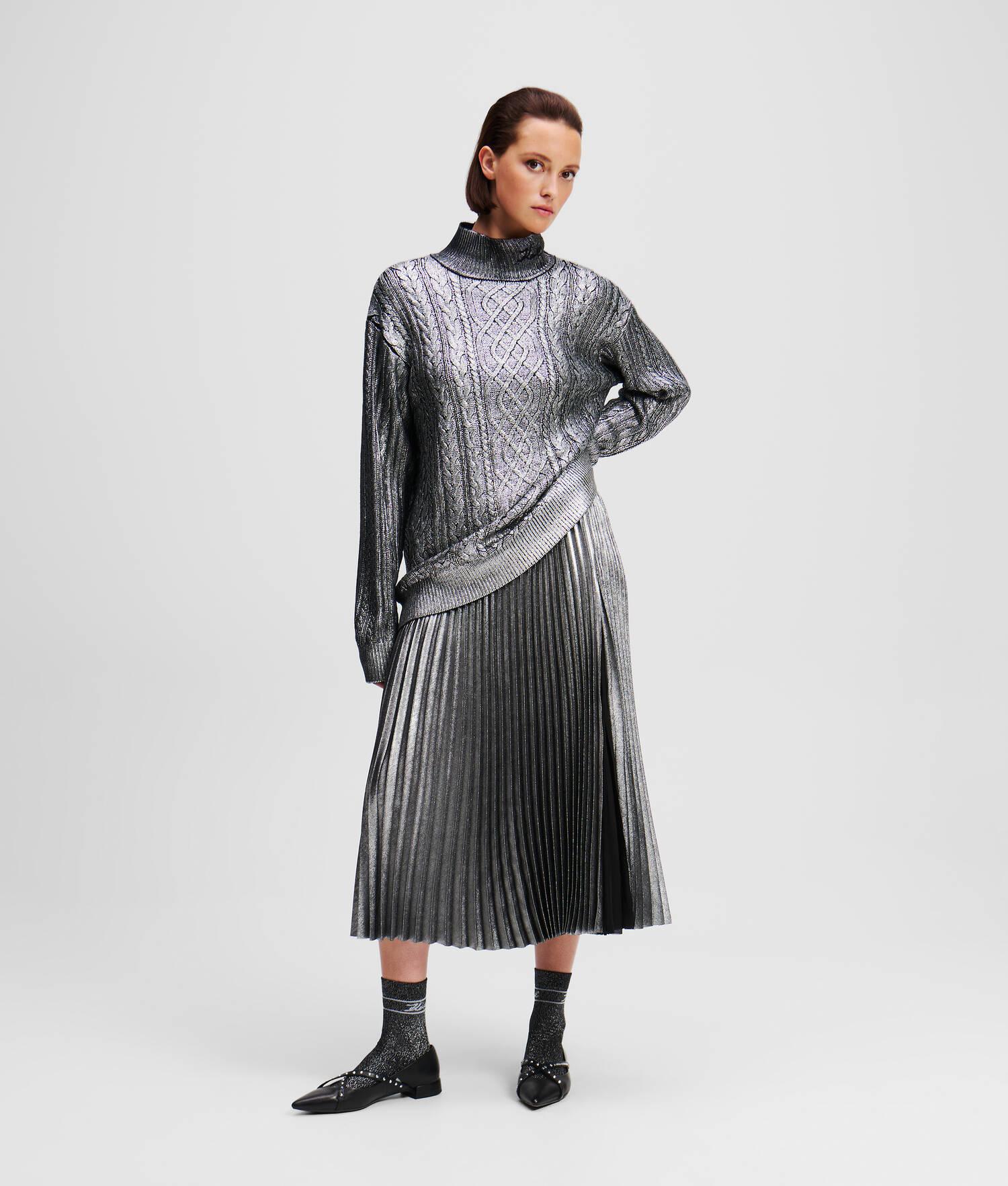 METALLIC PLEATED SKIRT Product Image