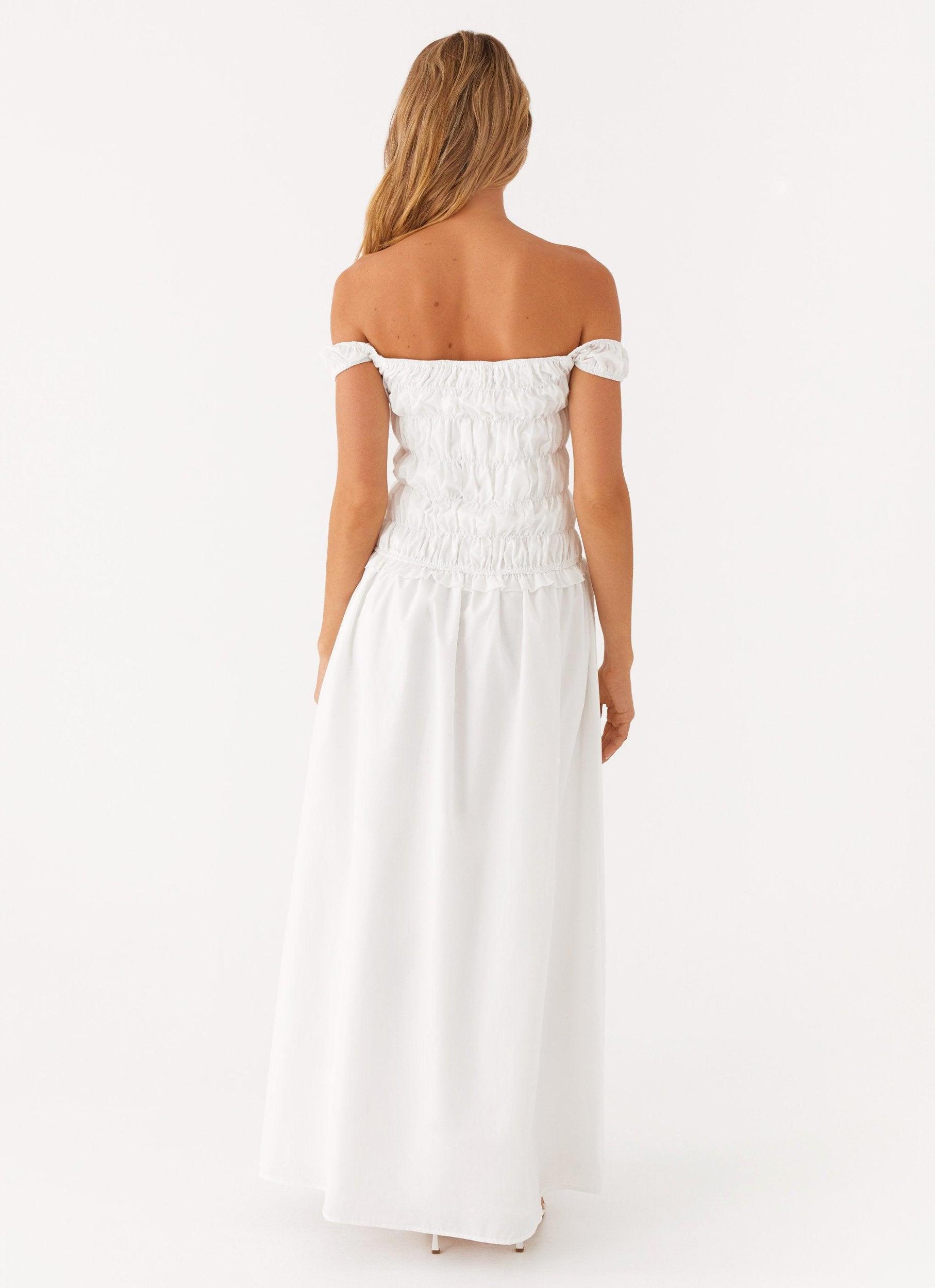 Countryside Off Shoulder Maxi Dress - Ivory Product Image