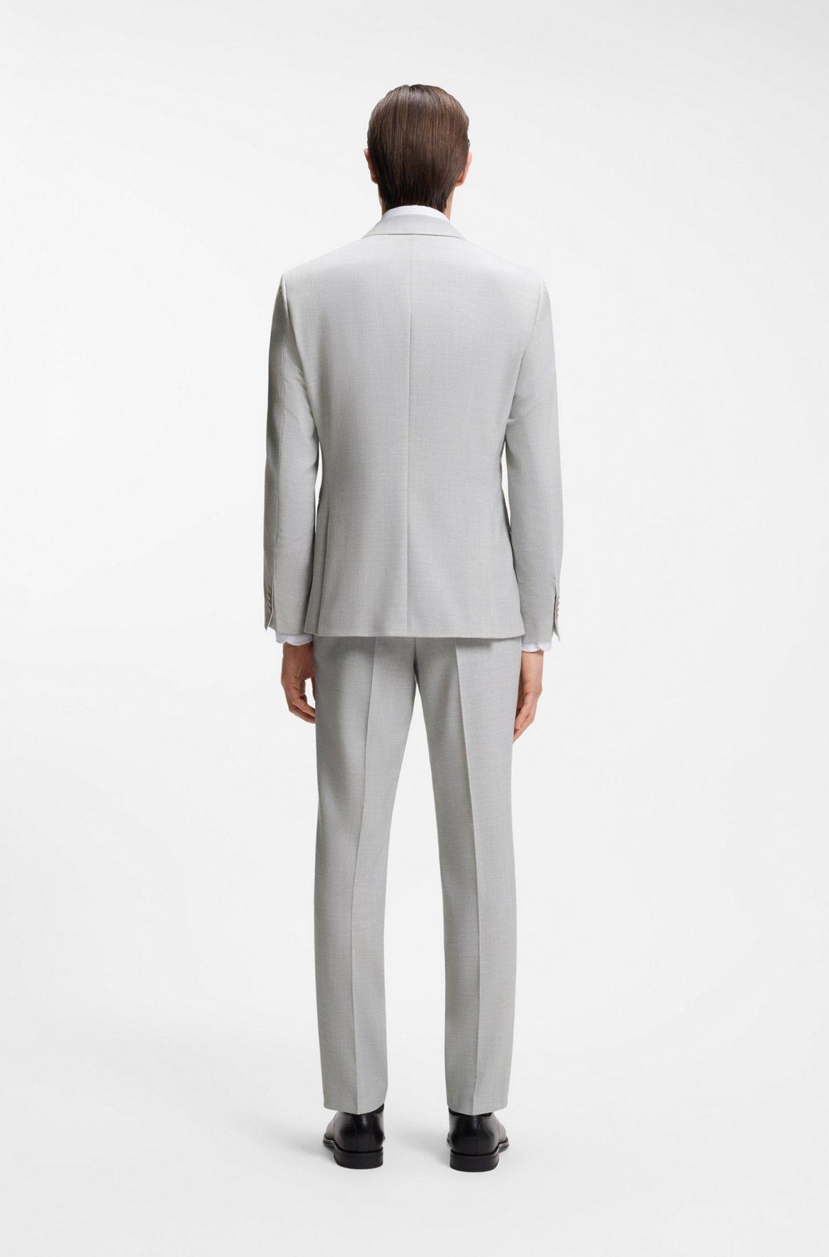 Two-piece slim-fit suit in micro-patterned cloth Product Image