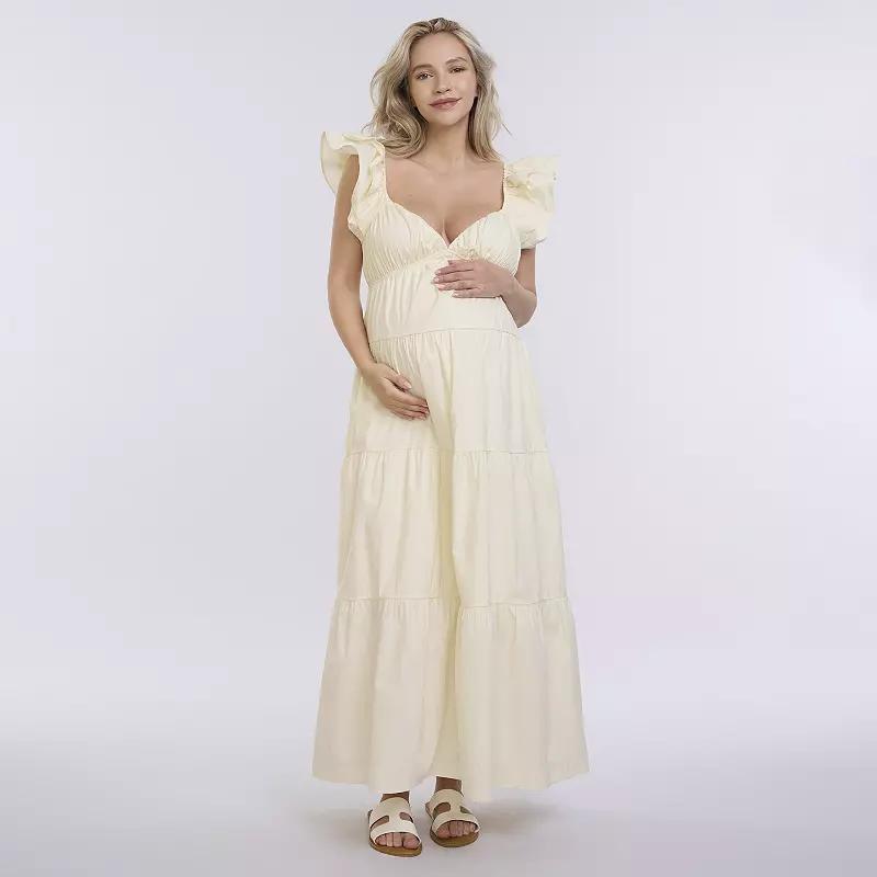Maternity Motherhood® Babydoll Ruffle Maxi Dress, Women's,  Product Image