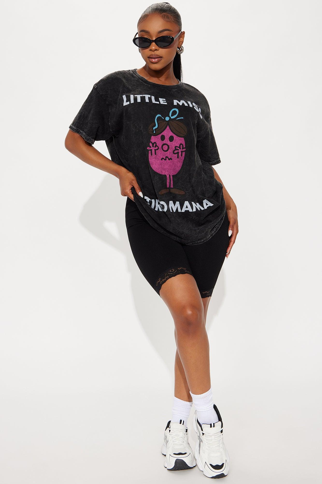 Little Miss Tired Mama Washed Oversized Tee - Black Female Product Image