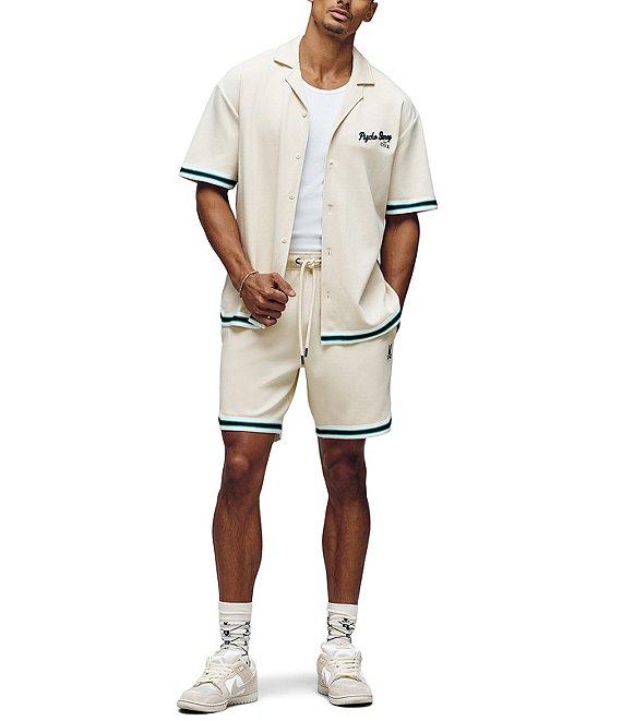 Psycho Bunny Basil Taped Short Sleeve Woven Camp Shirt Product Image