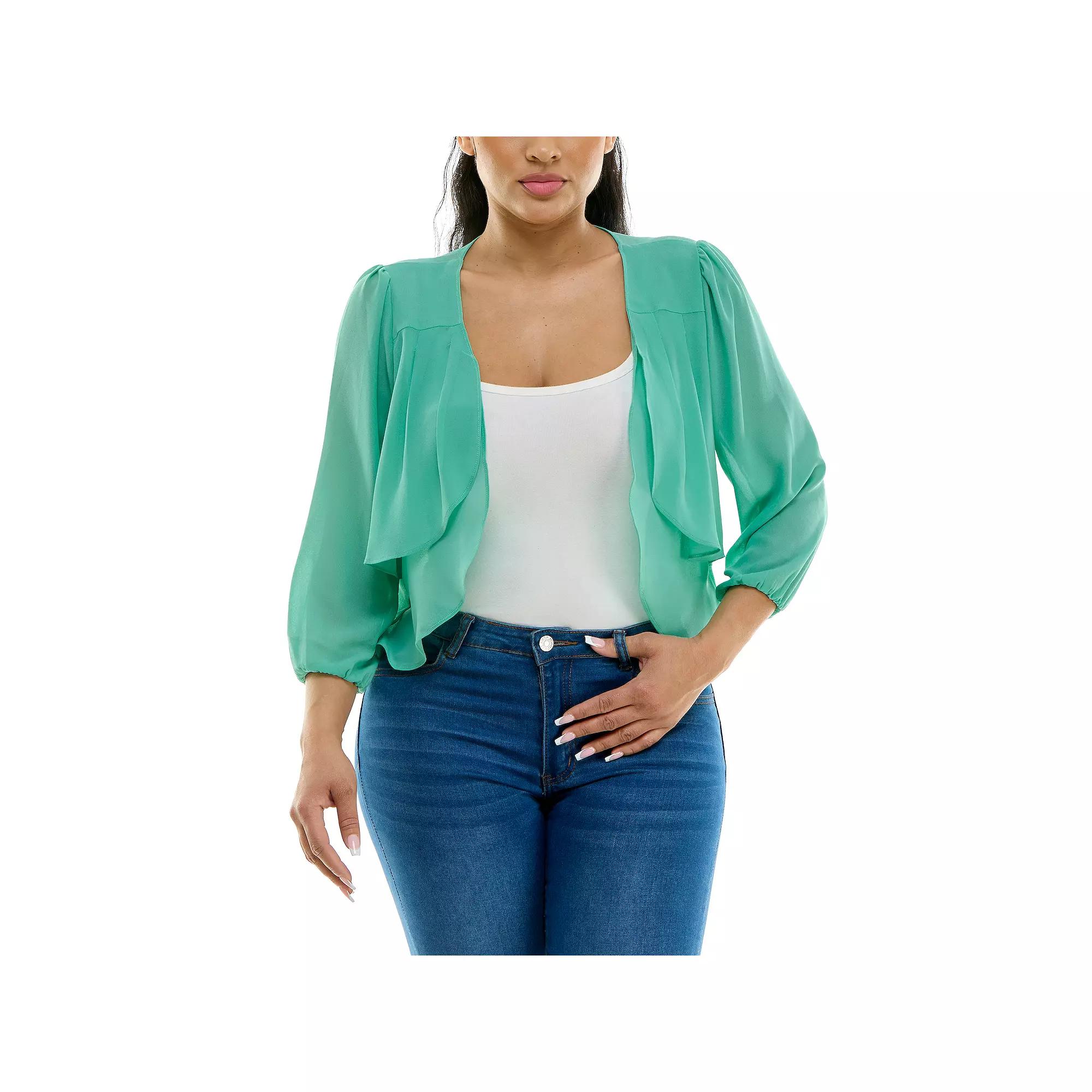 Women's Nina Leonard Chiffon Pleated Bolero,  Product Image