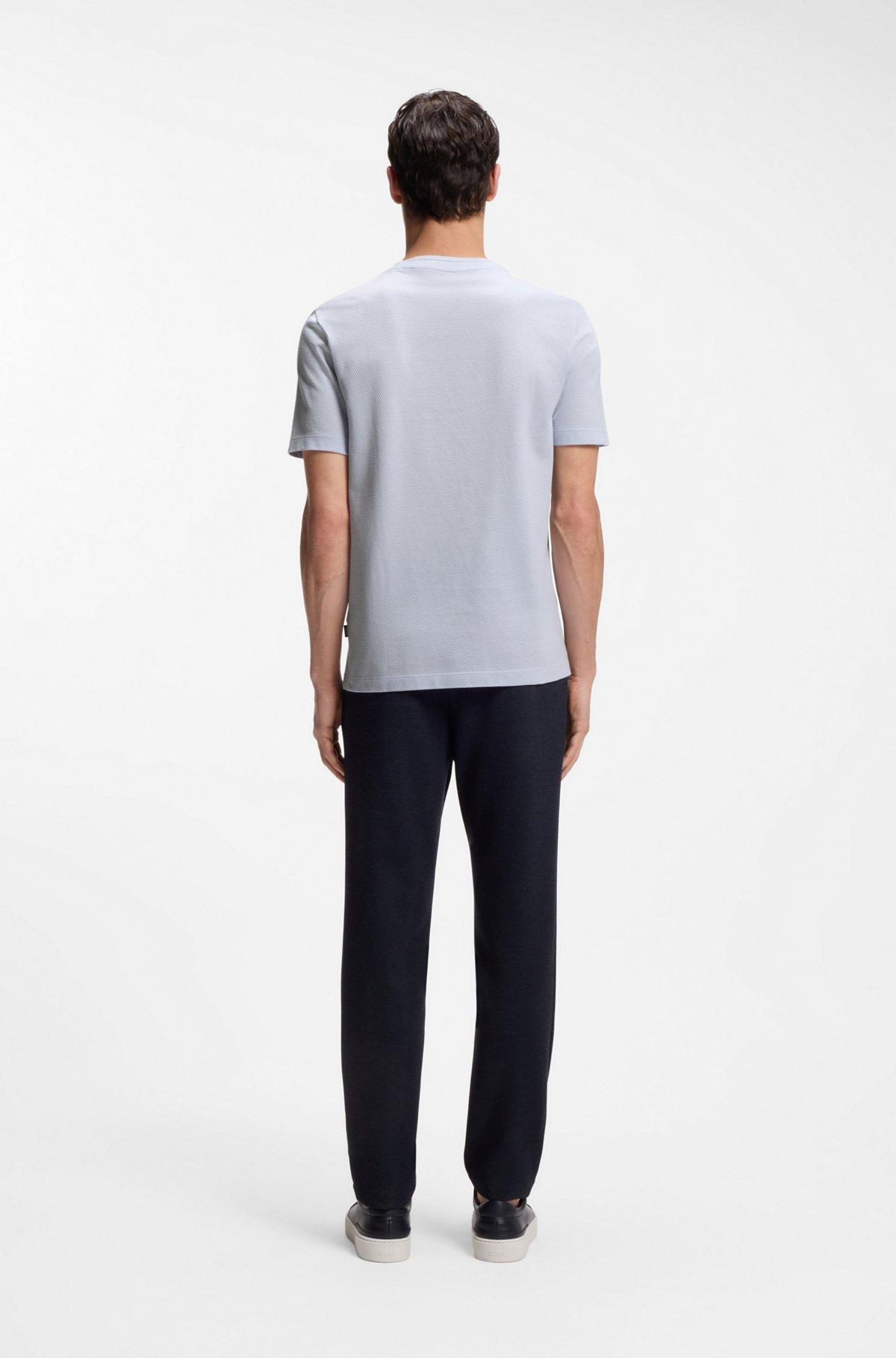 Bubble-jacquard structure T-shirt in a cotton blend Product Image