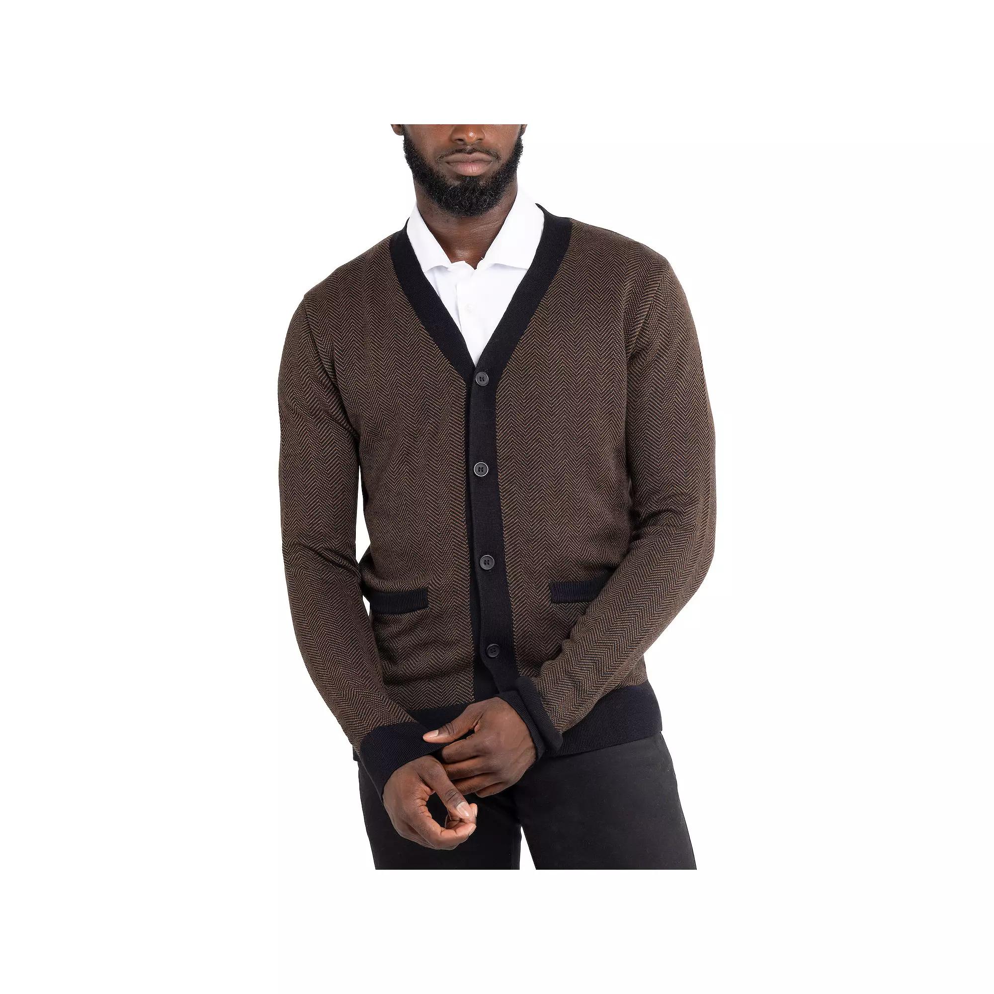 Men's Xray Herringbone Cardigan Sweater,  Product Image