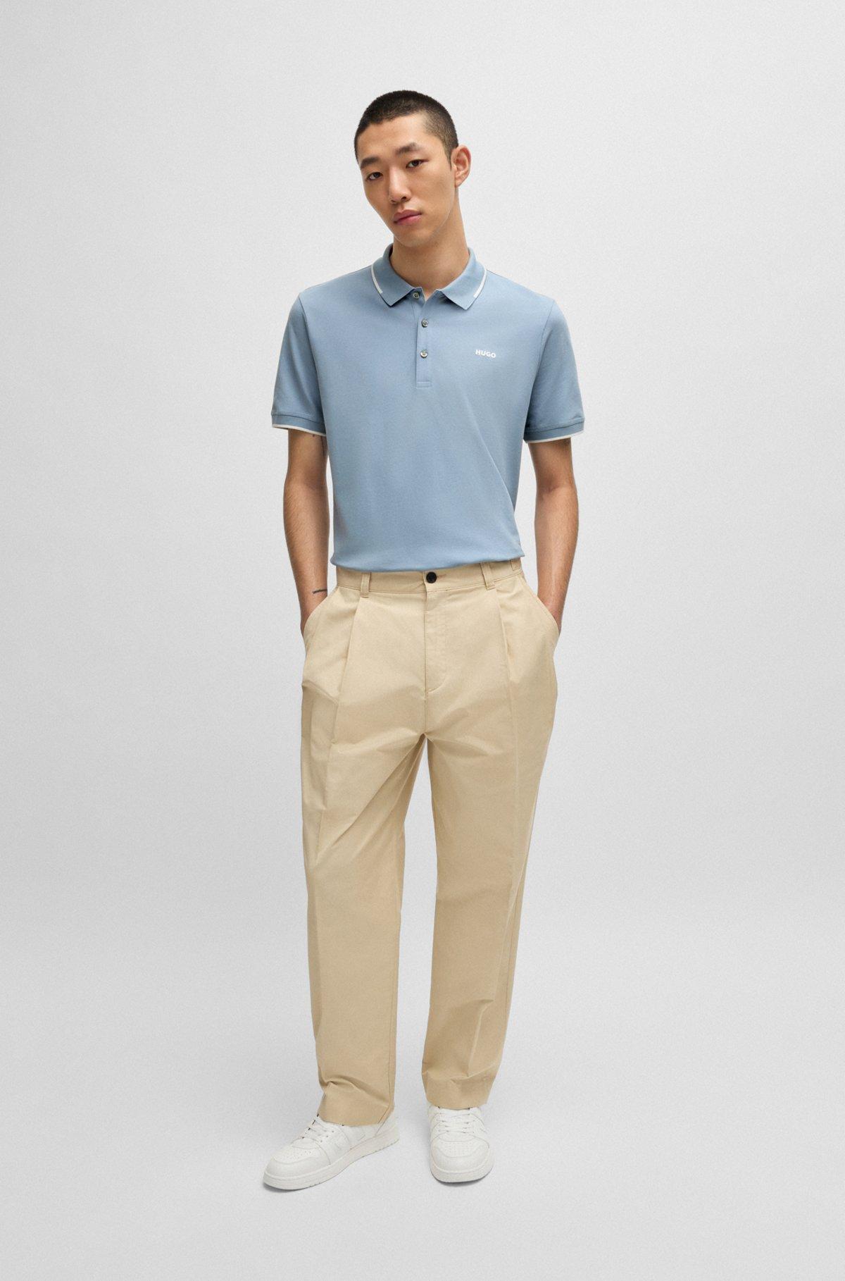 Stretch-cotton slim-fit polo shirt with printed logo Product Image