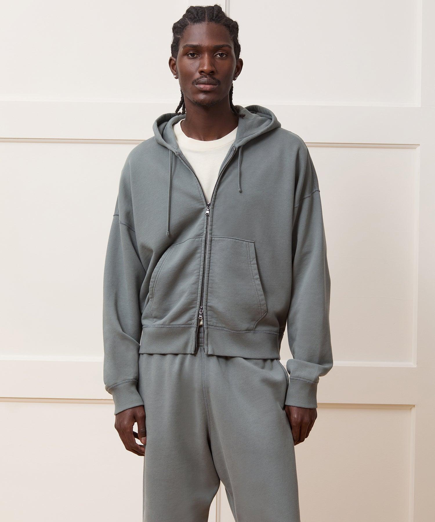 Relaxed Portuguese Terry Full-Zip Hoodie Product Image