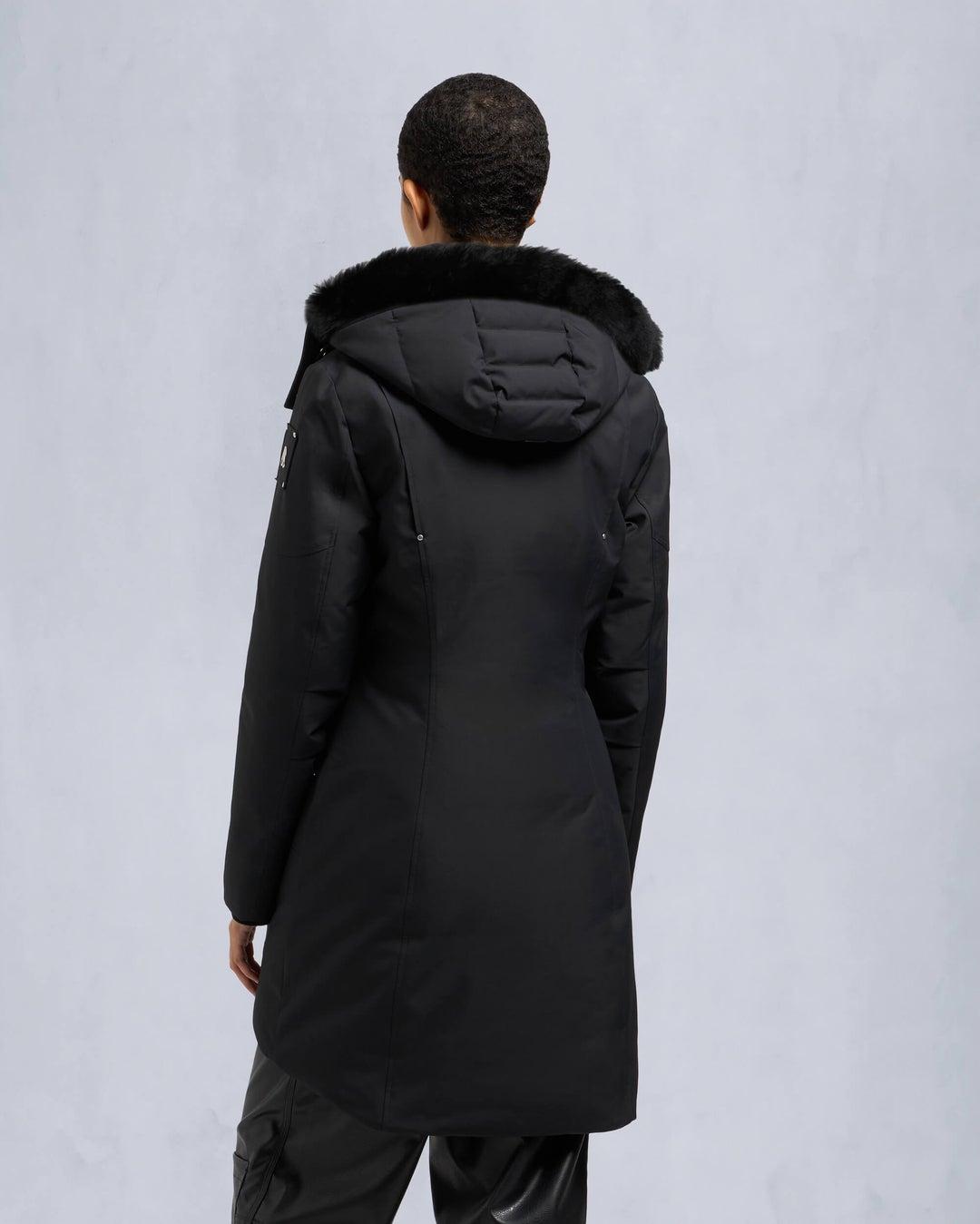 Moose Knuckles Womens Cloud Parka in Black with Black Shearling Product Image