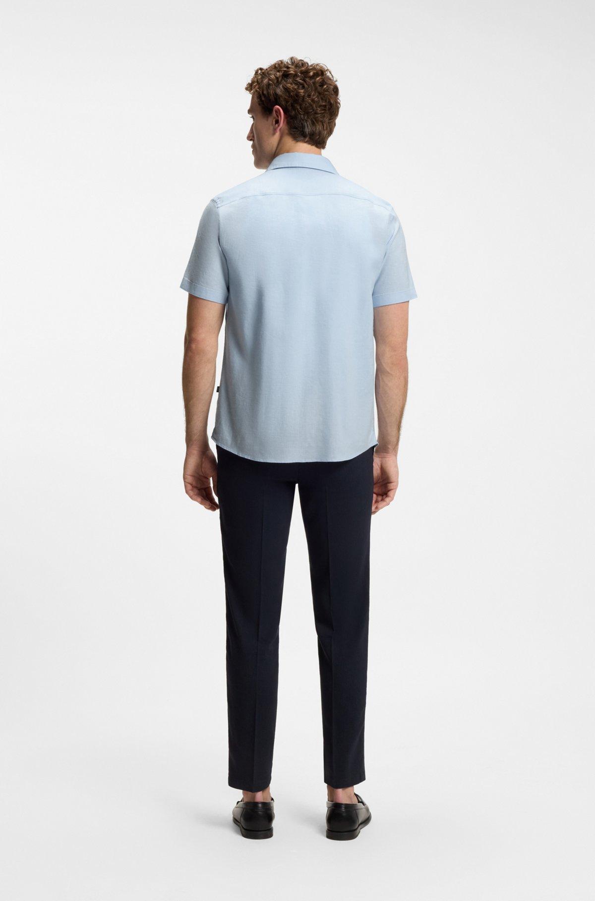 Slim-fit shirt in stretch linen Product Image