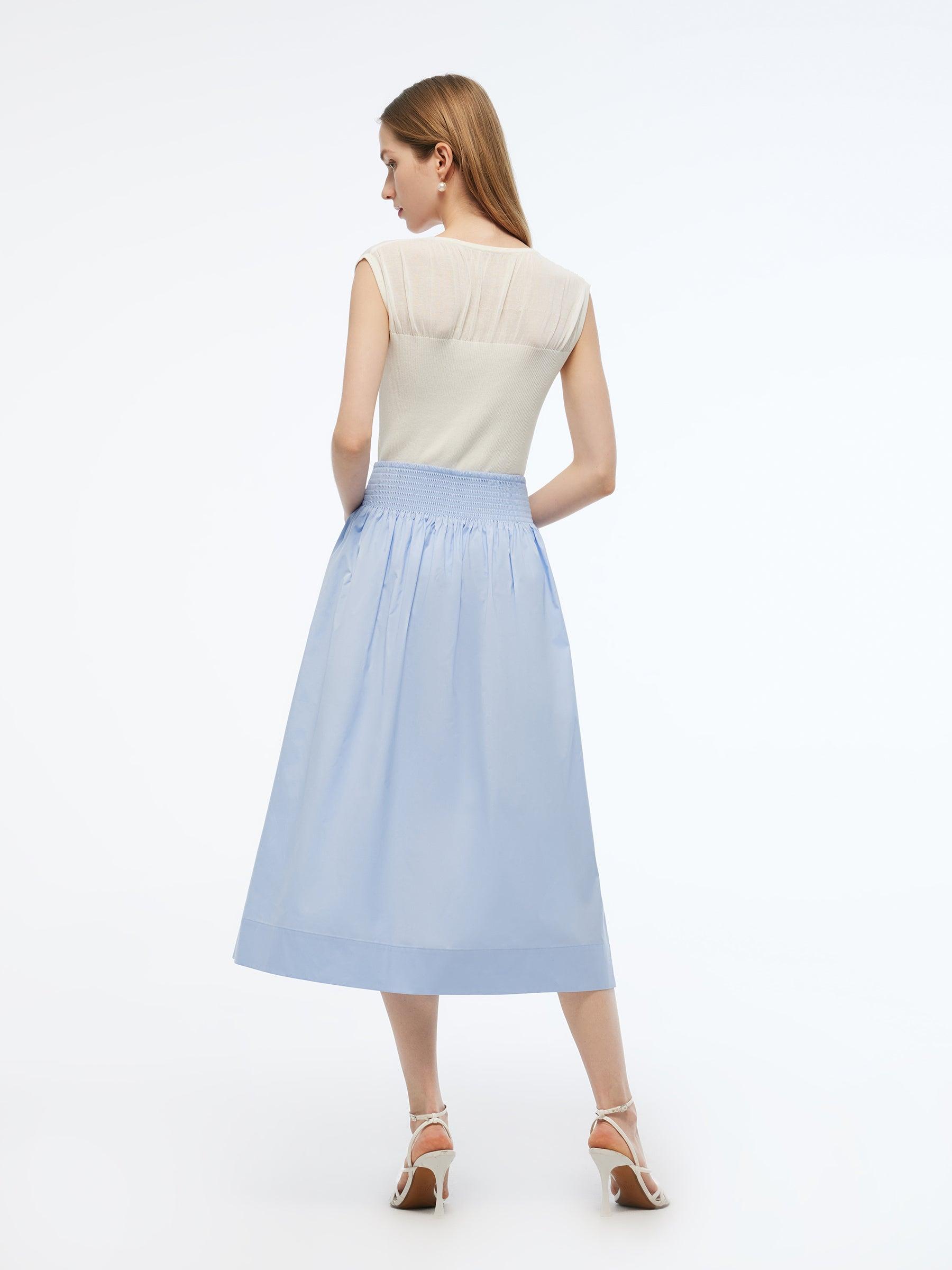 A-Line Smocked Waist Women Skirt Product Image
