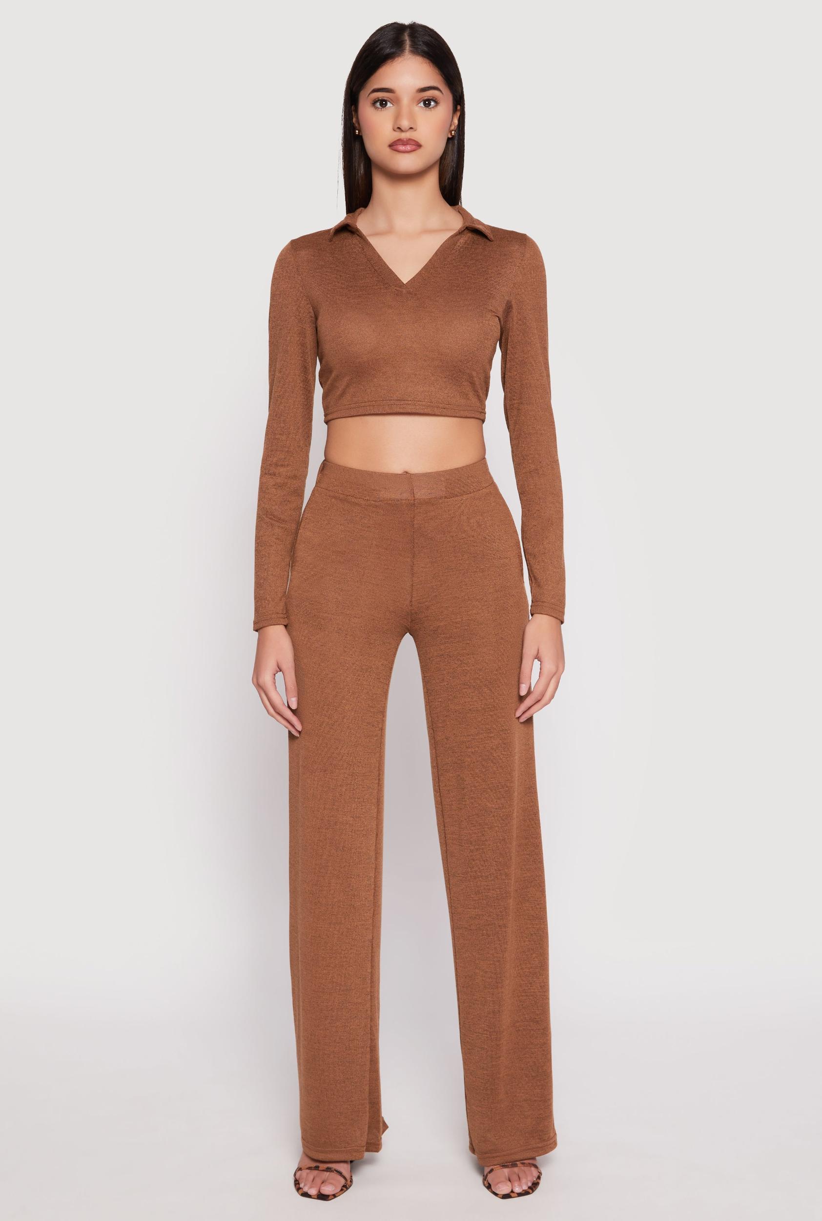 Womens Daisy Brushed Knit Straight Leg Pants Product Image