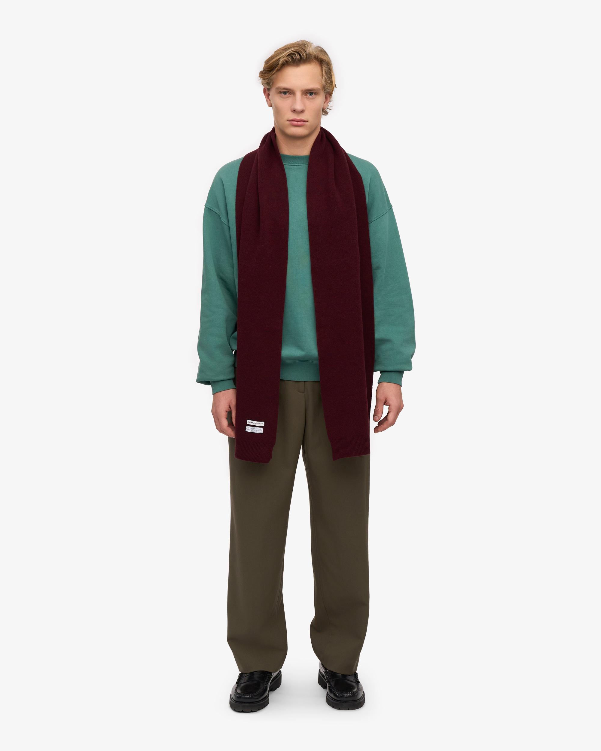 Merino Wool Scarf - Oxblood Red Product Image