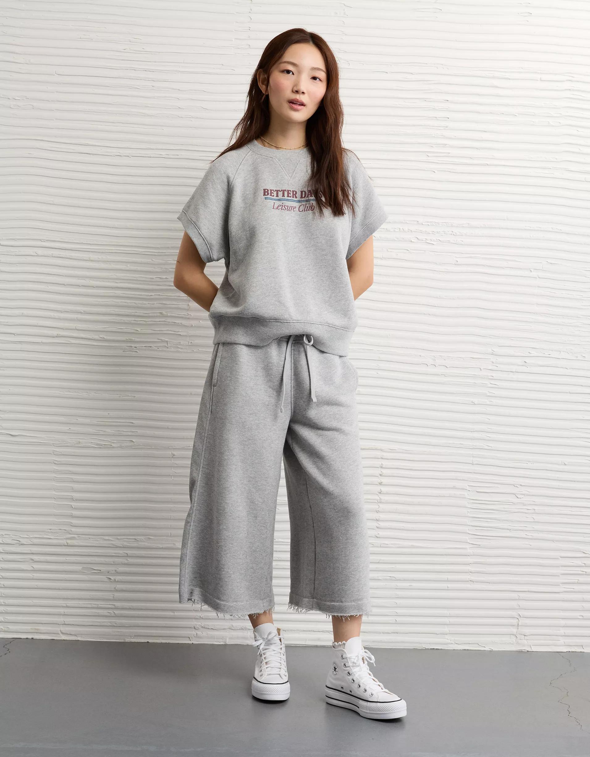 AE Short-Sleeve Graphic Sweatshirt Product Image