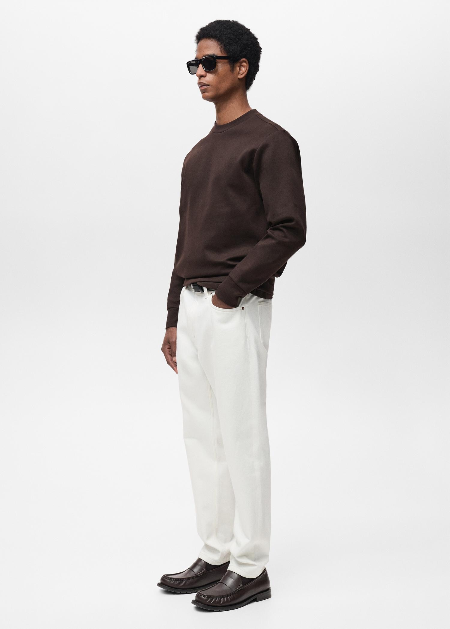 Regular-fit cotton sweatshirt - Men | MANGO USA Product Image