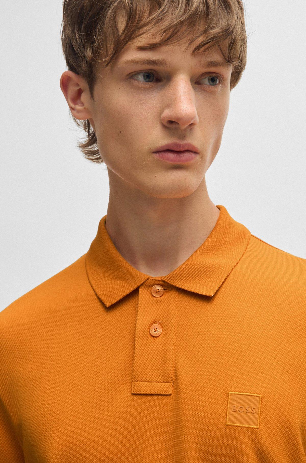 Extra-slim-fit stretch-cotton shirt with logo tape Product Image