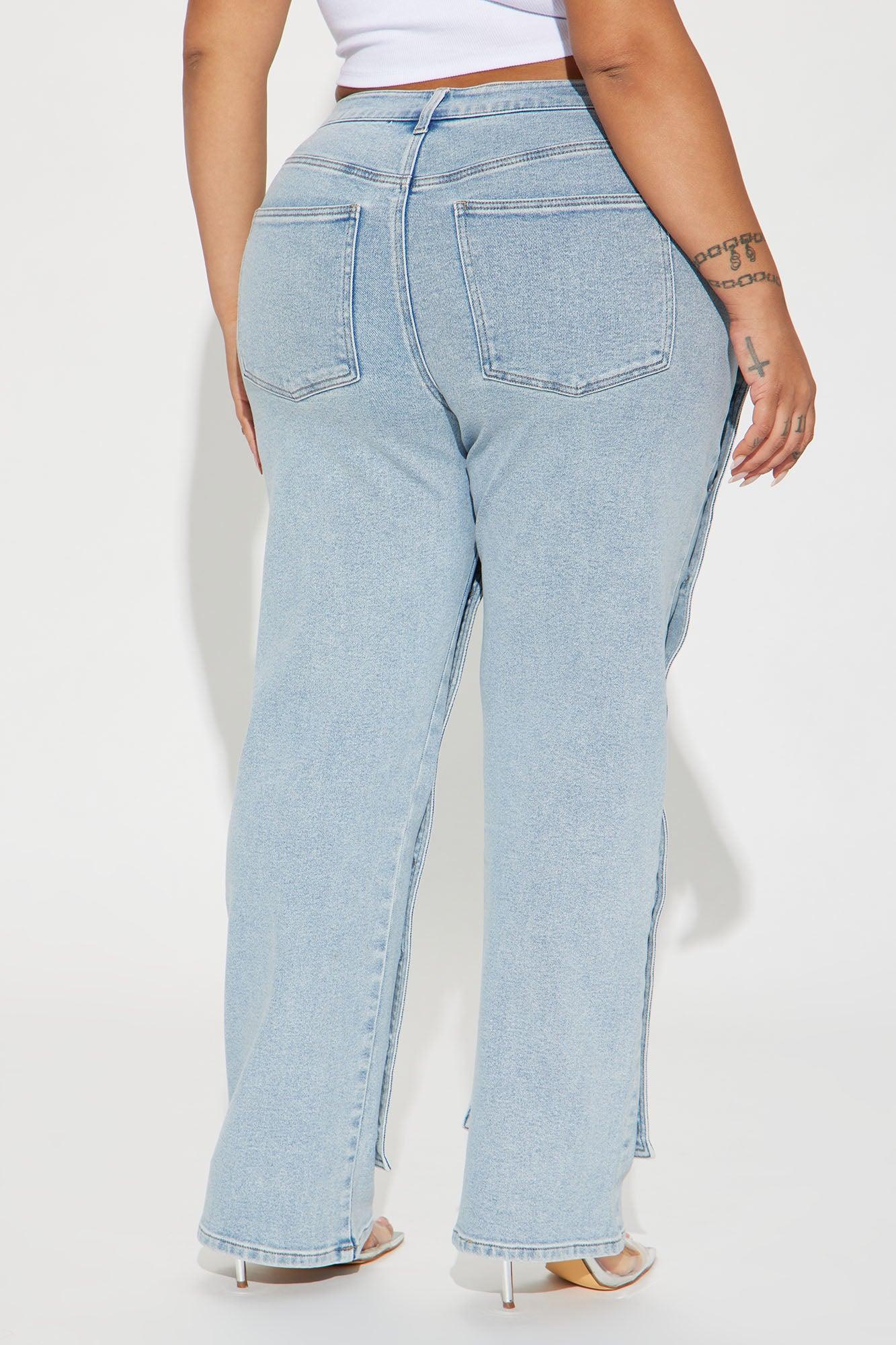 Sticking With It Stretch Straight Leg Jeans - Light Wash Product Image