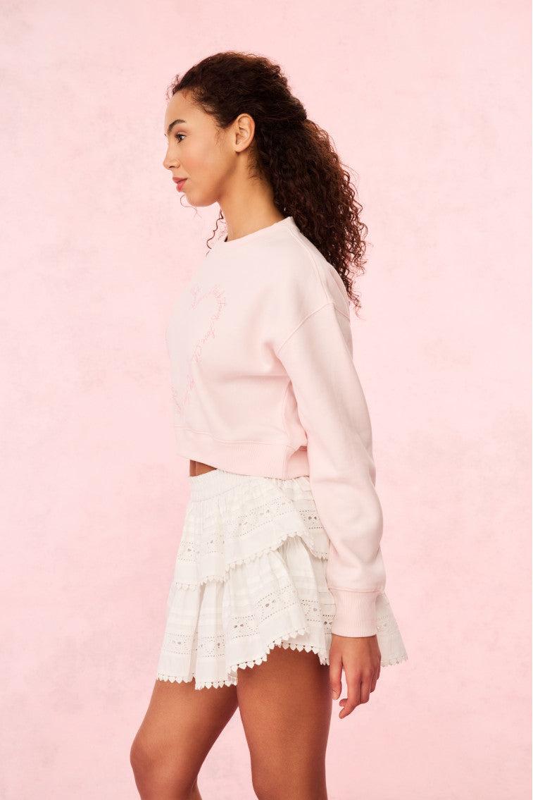 Ruffle Mini Heart Eyelet Lace Skirt Product Image