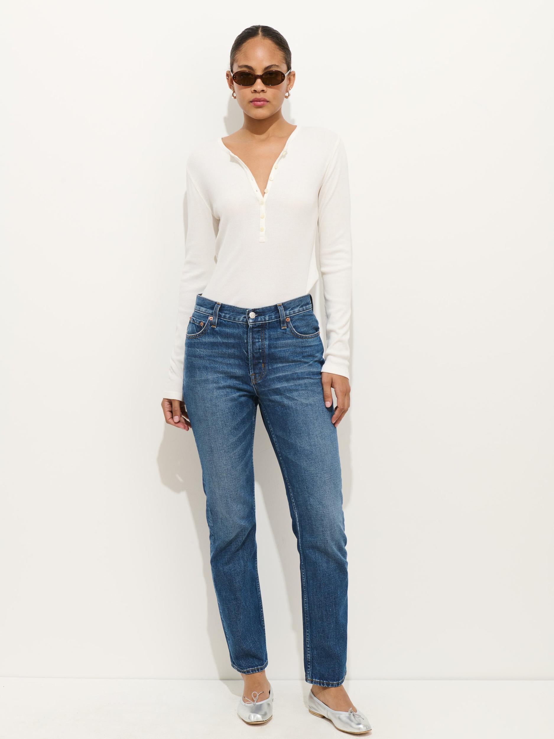 Jane Mid Rise Straight Jean Product Image